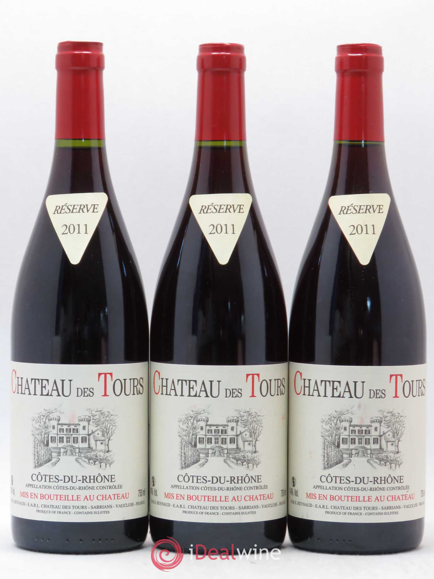 Côtes-du-Rhône Château des Tours Emmanuel Reynaud 2011 - Lot de 3 bouteilles - 0