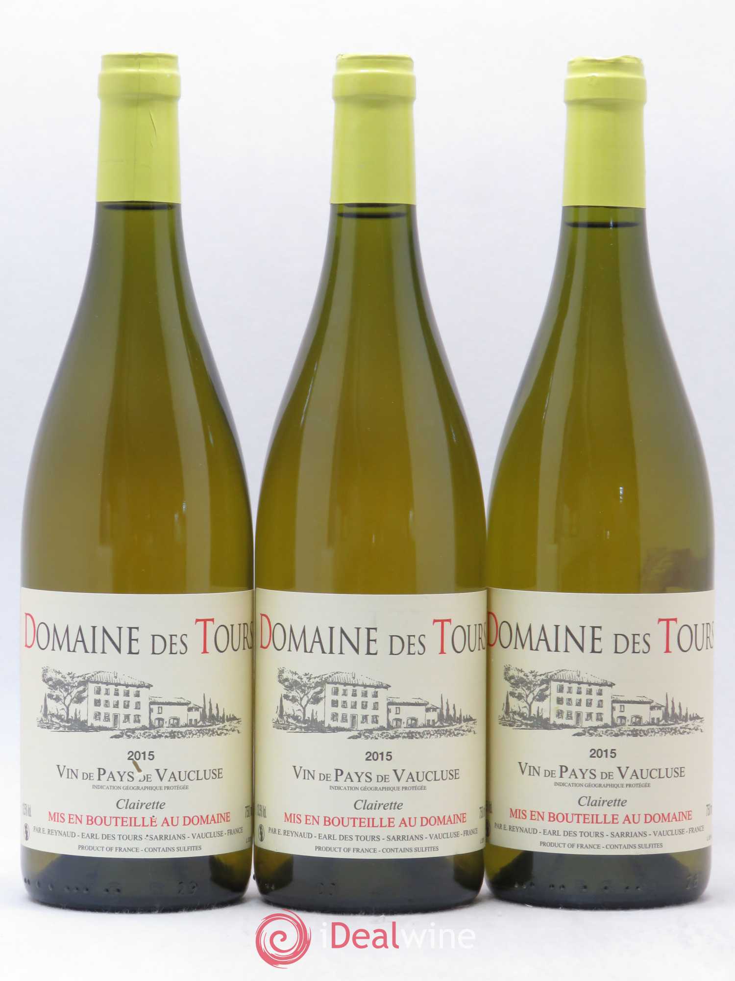 Vaucluse (Vin de Pays de Vaucluse) Domaine des Tours Emmanuel Reynaud Clairette 2015 - Lot de 3 bouteilles - 0