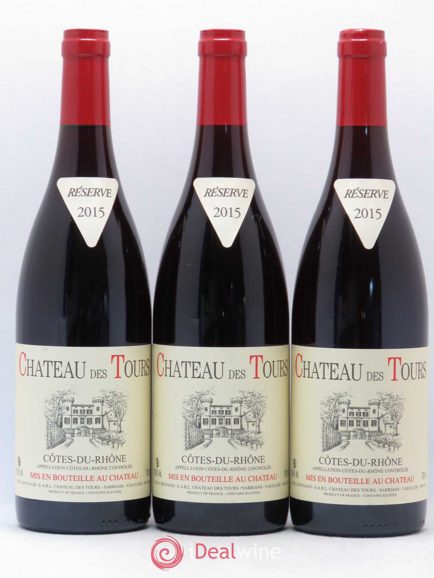 Côtes-du-Rhône Château des Tours Emmanuel Reynaud 2015 - Lot de 3 bouteilles - 0