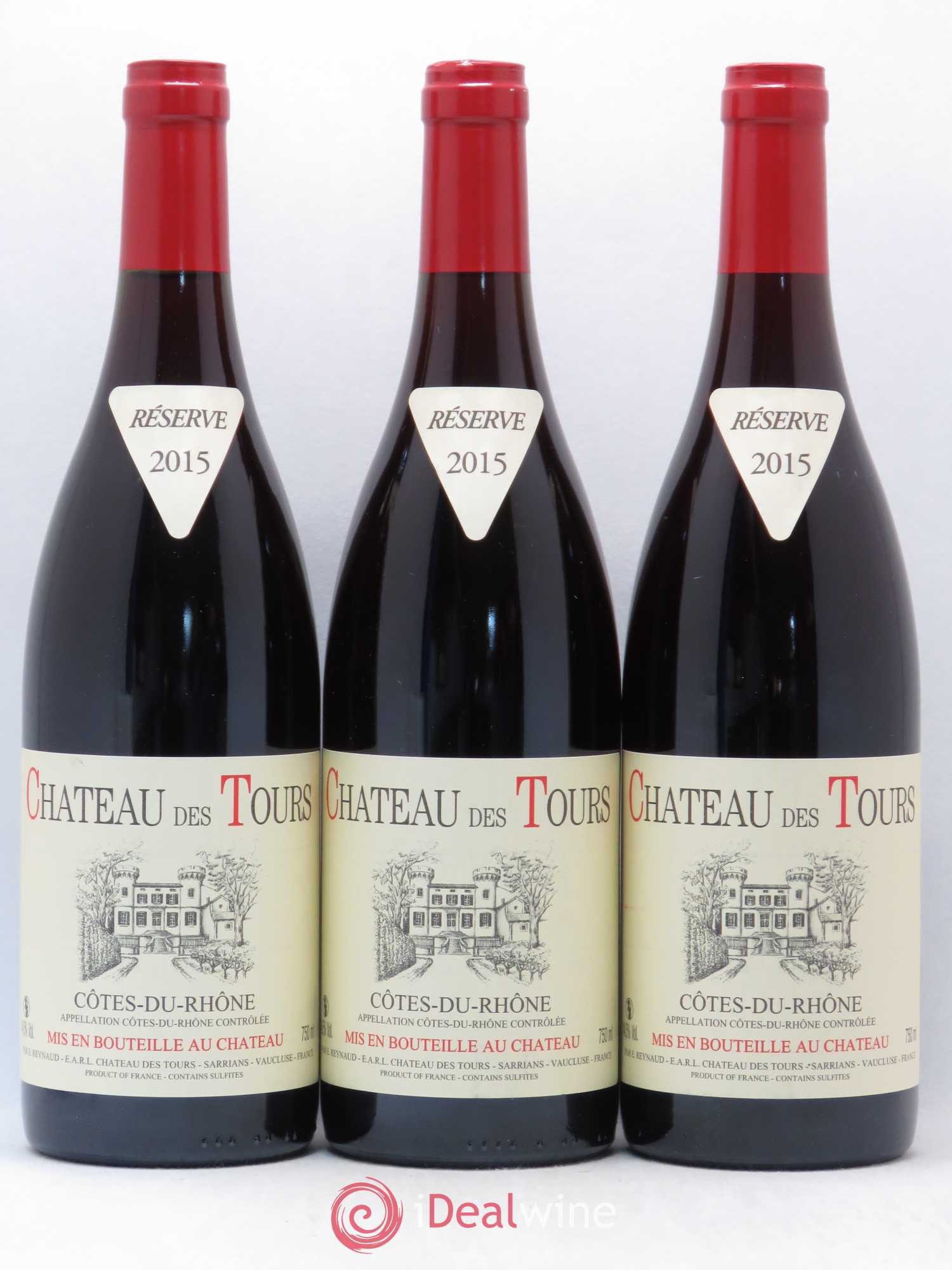Côtes-du-Rhône Château des Tours Emmanuel Reynaud 2015 - Lot de 3 bouteilles - 0