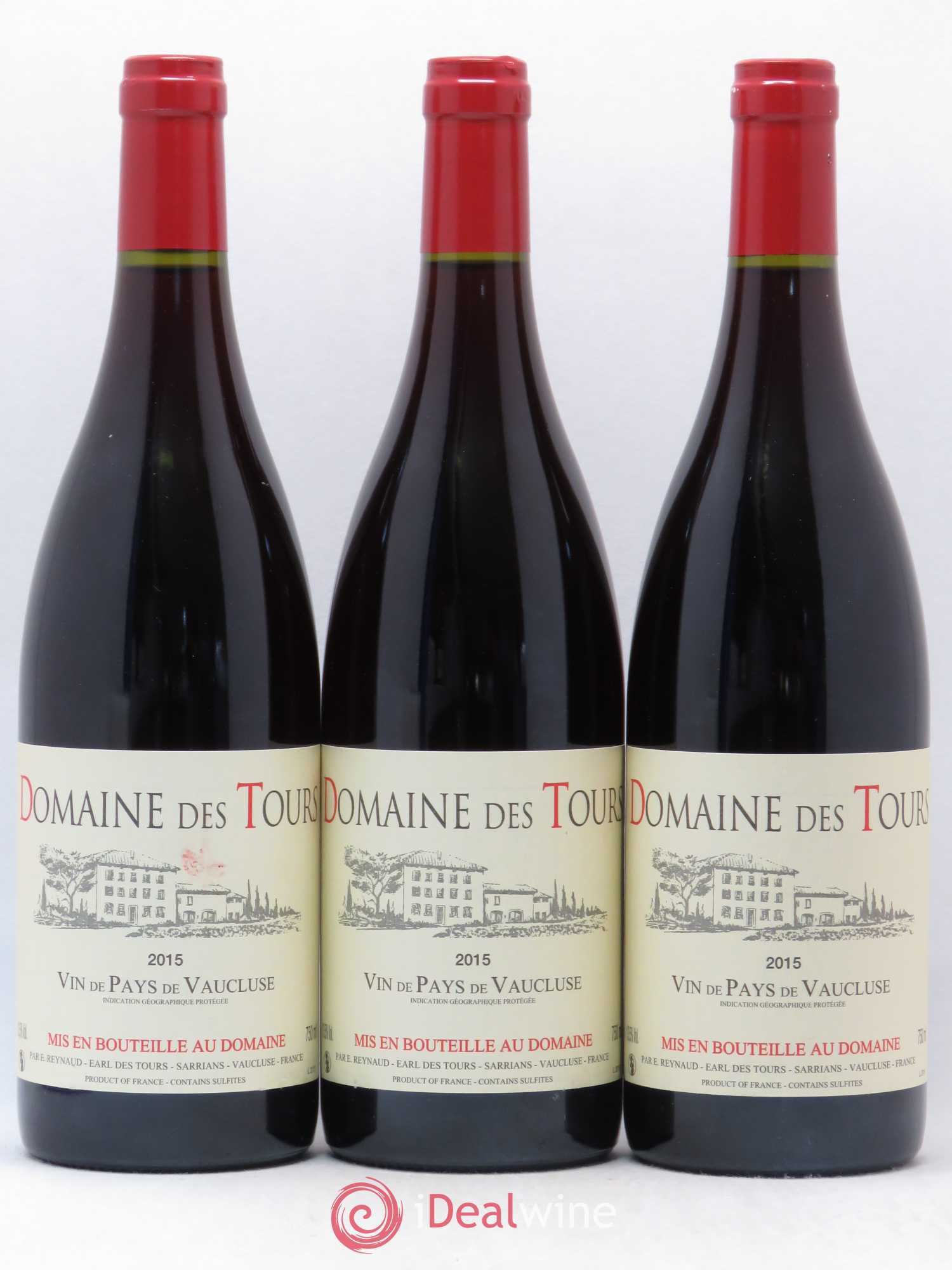 Vaucluse (Vin de Pays de Vaucluse) Domaine des Tours Emmanuel Reynaud 2015 - Lot de 3 bouteilles - 0