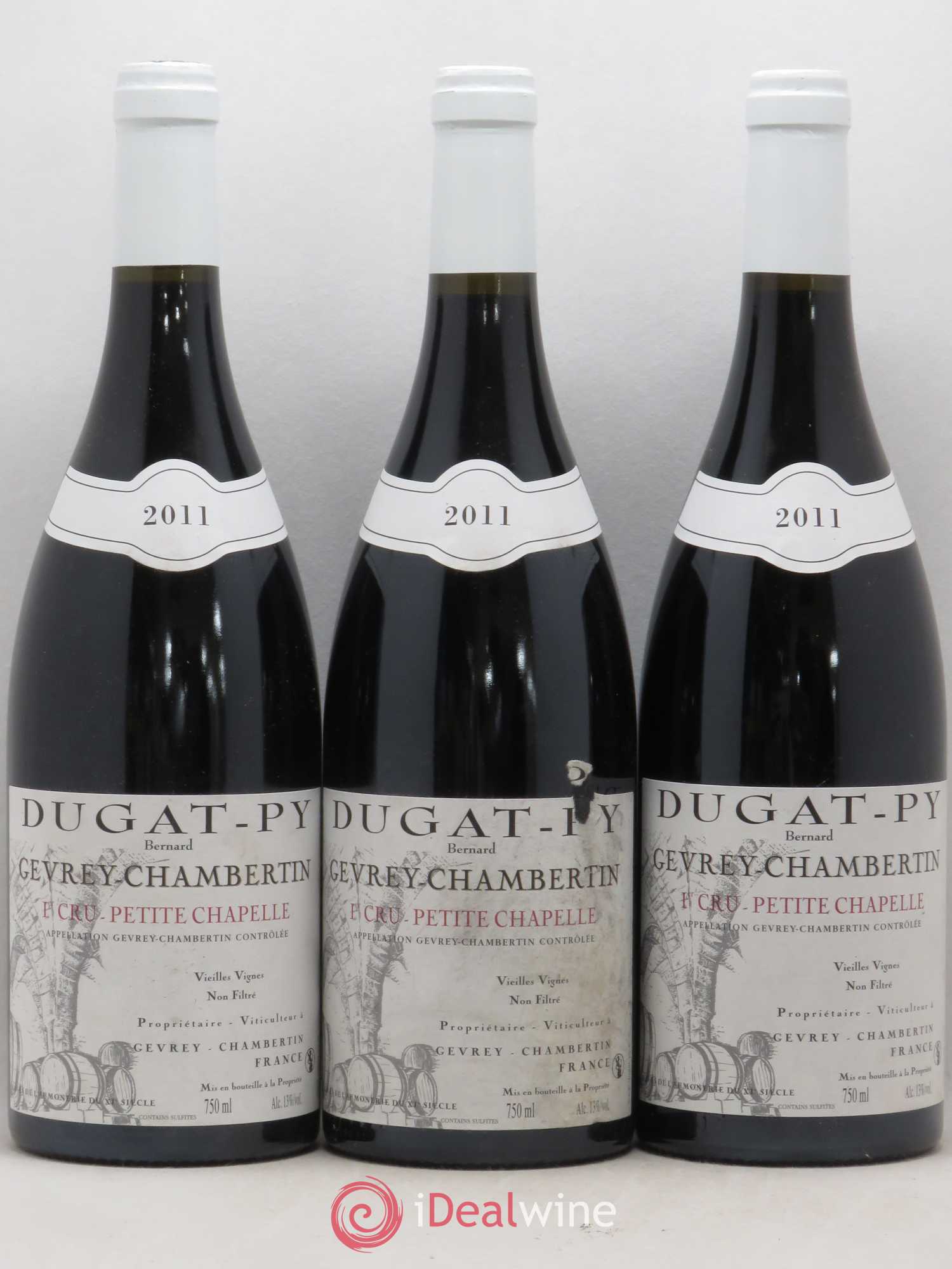 Gevrey-Chambertin 1er Cru Petite Chapelle Vieilles Vignes Dugat-Py V.v 2011 - Lot de 3 bouteilles - 0