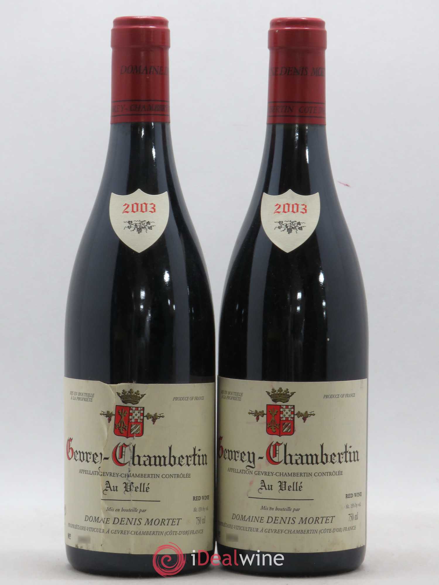 Gevrey-Chambertin Au Vellé Denis Mortet (Domaine) 2003 - Lot de 2 bouteilles - 0