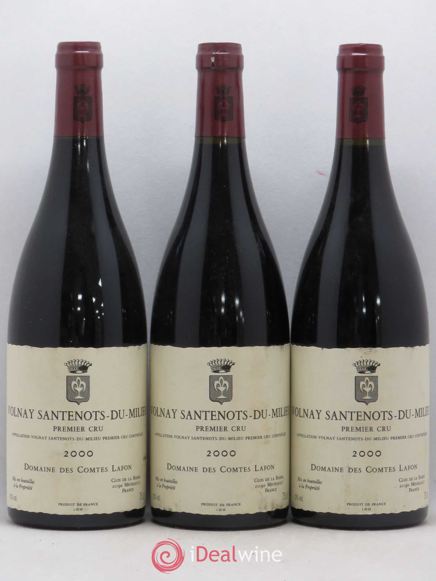 Volnay 1er Cru Santenots du Milieu Comtes Lafon (Domaine des) 2000 - Lot de 3 bouteilles - 0