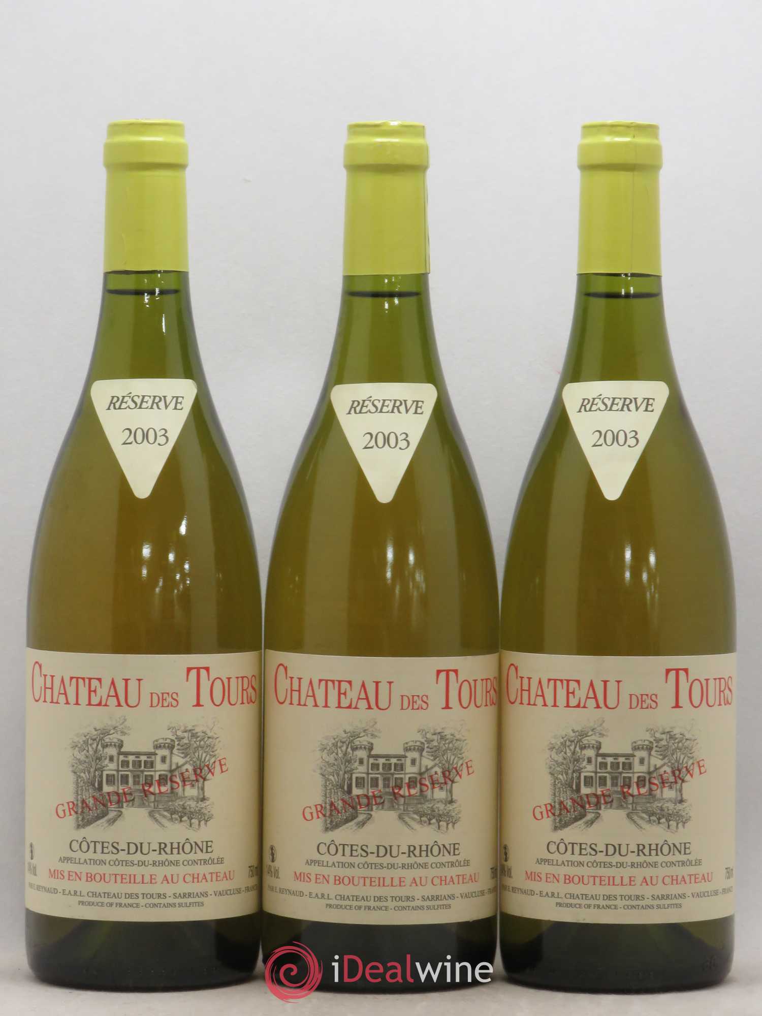 Côtes-du-Rhône Château des Tours Emmanuel Reynaud Grande réserve 2003 - Posten von 3 Flaschen - 0