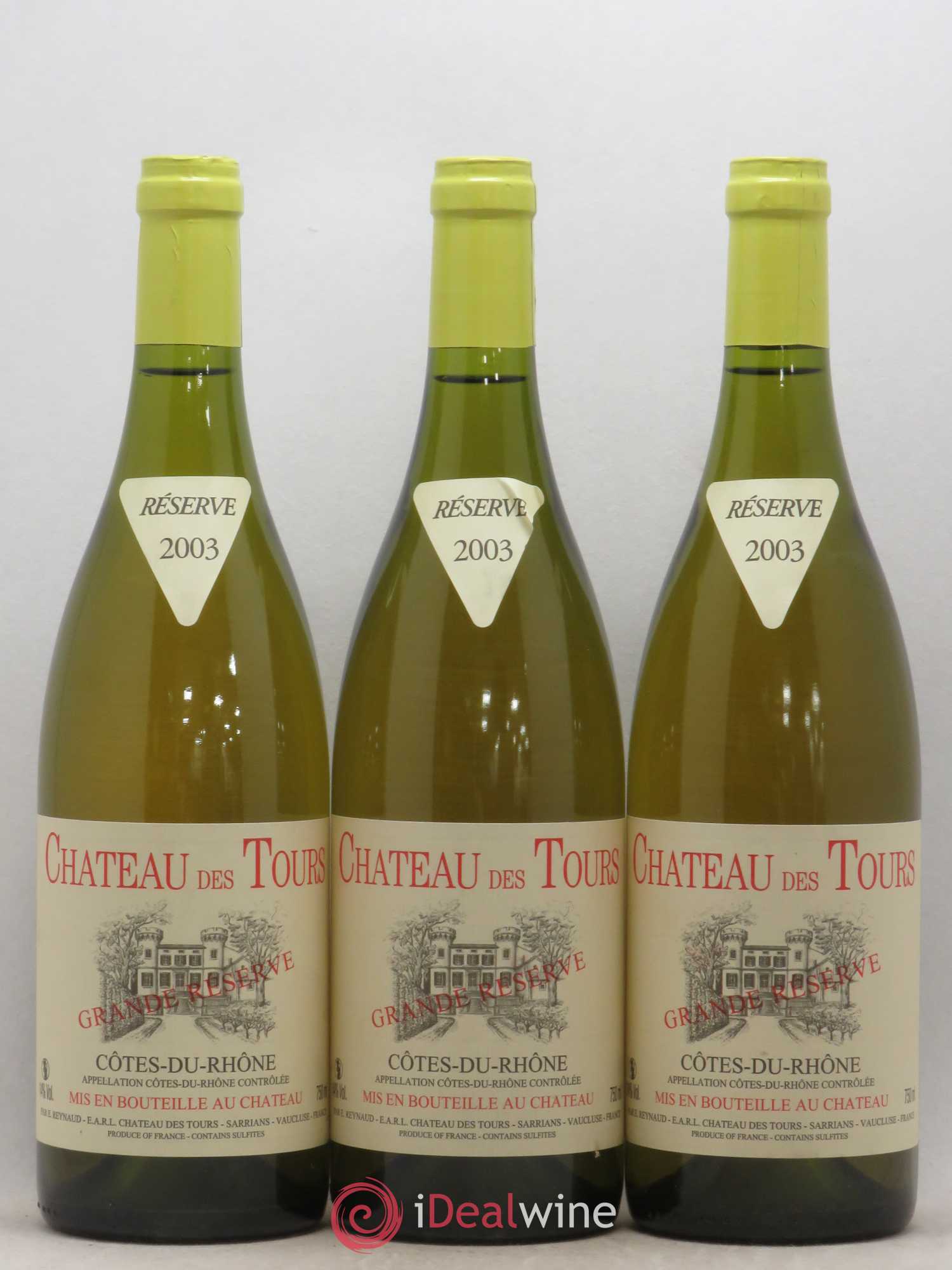 Côtes-du-Rhône Château des Tours Emmanuel Reynaud Grande réserve (sans prix de réserve) 2003 - Posten von 3 Flaschen - 0