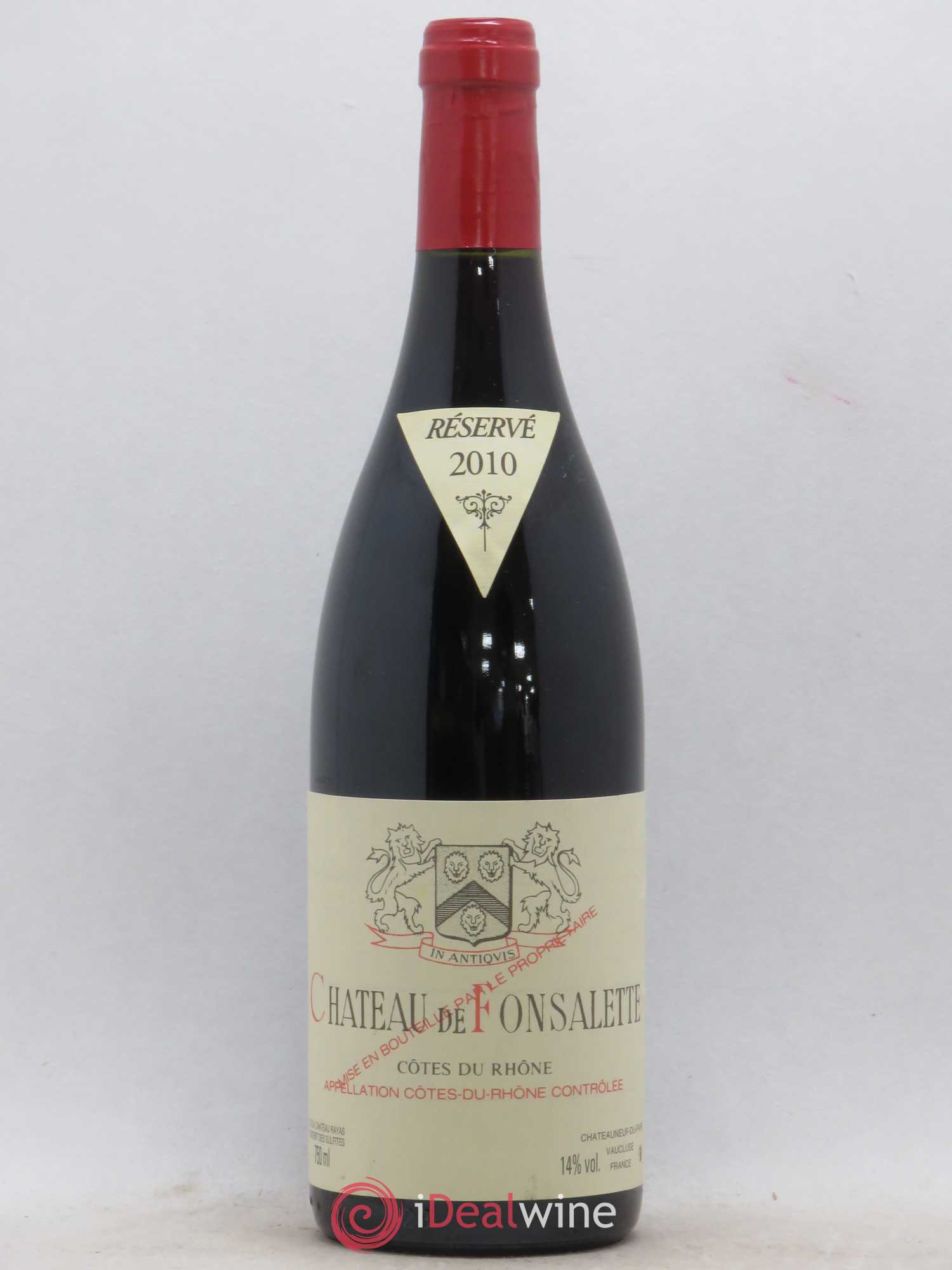 Côtes-du-Rhône Château de Fonsalette Emmanuel Reynaud 2010 - Lot de 1 bouteille - 0