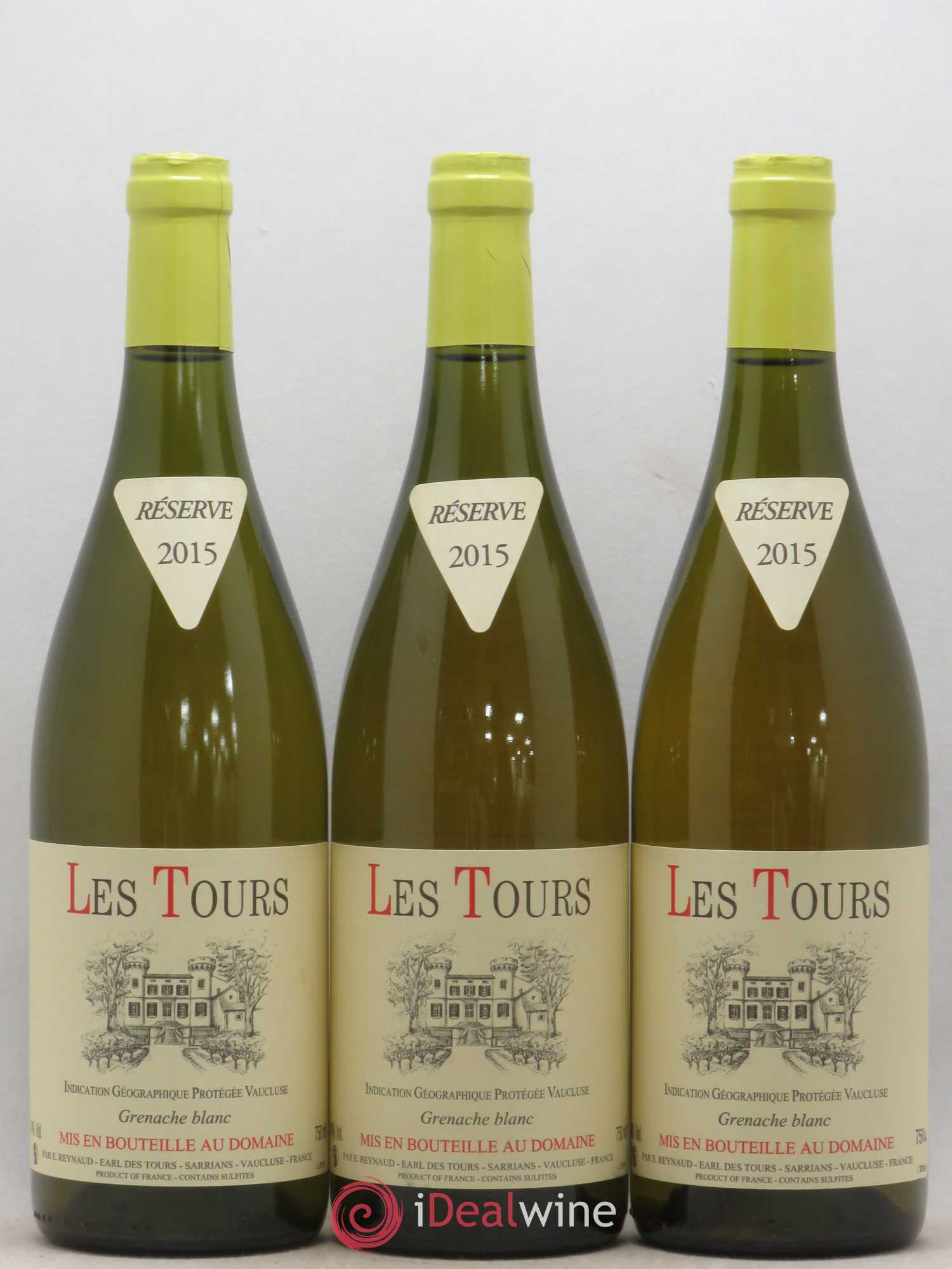 Vaucluse (Vin de Pays de Vaucluse) Les Tours Grenache Blanc Emmanuel Reynaud 2015 - Lot de 3 bouteilles - 0