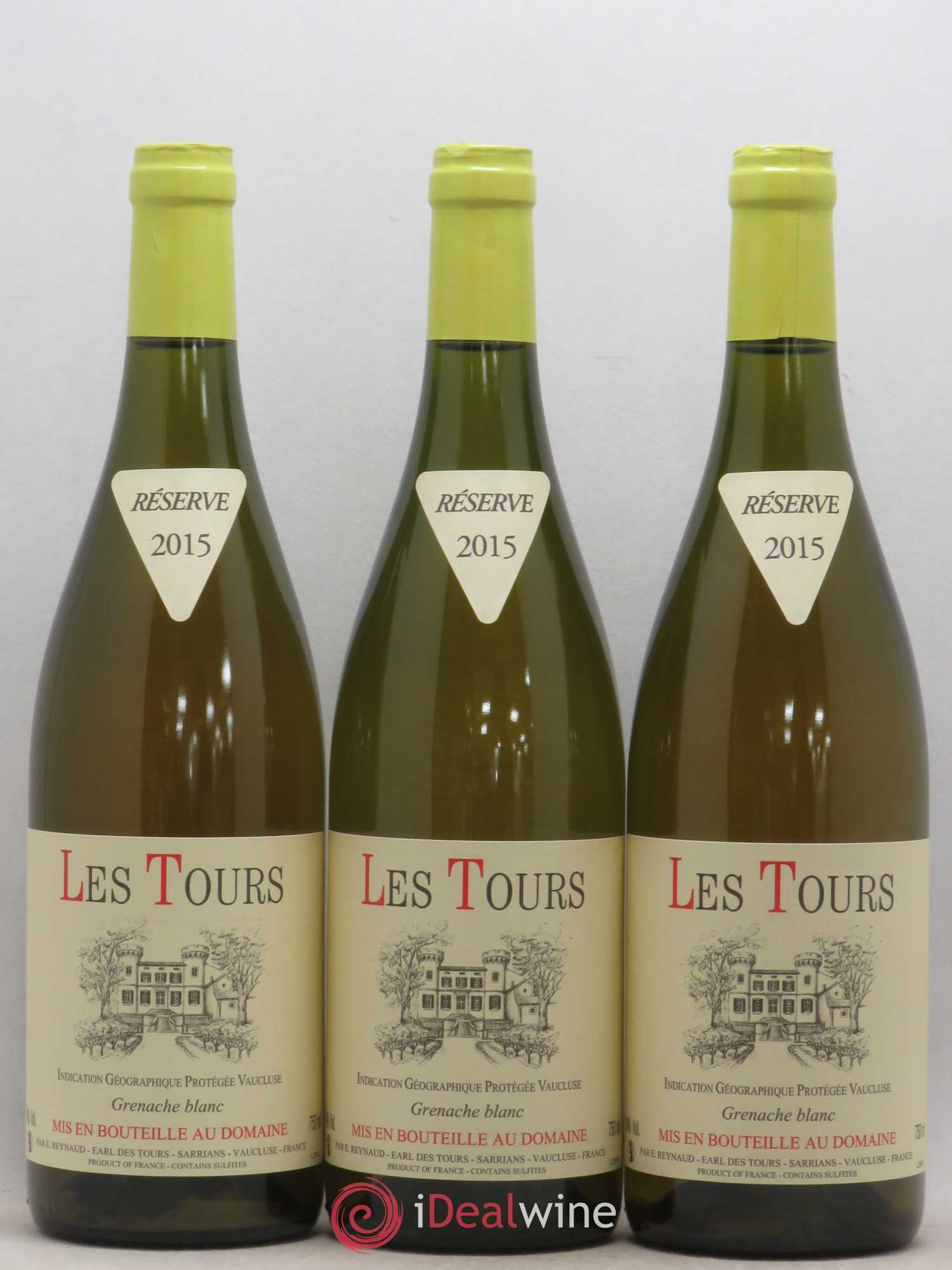 Vaucluse (Vin de Pays de Vaucluse) Les Tours Grenache Blanc Emmanuel Reynaud 2015 - Lot de 3 bouteilles - 0