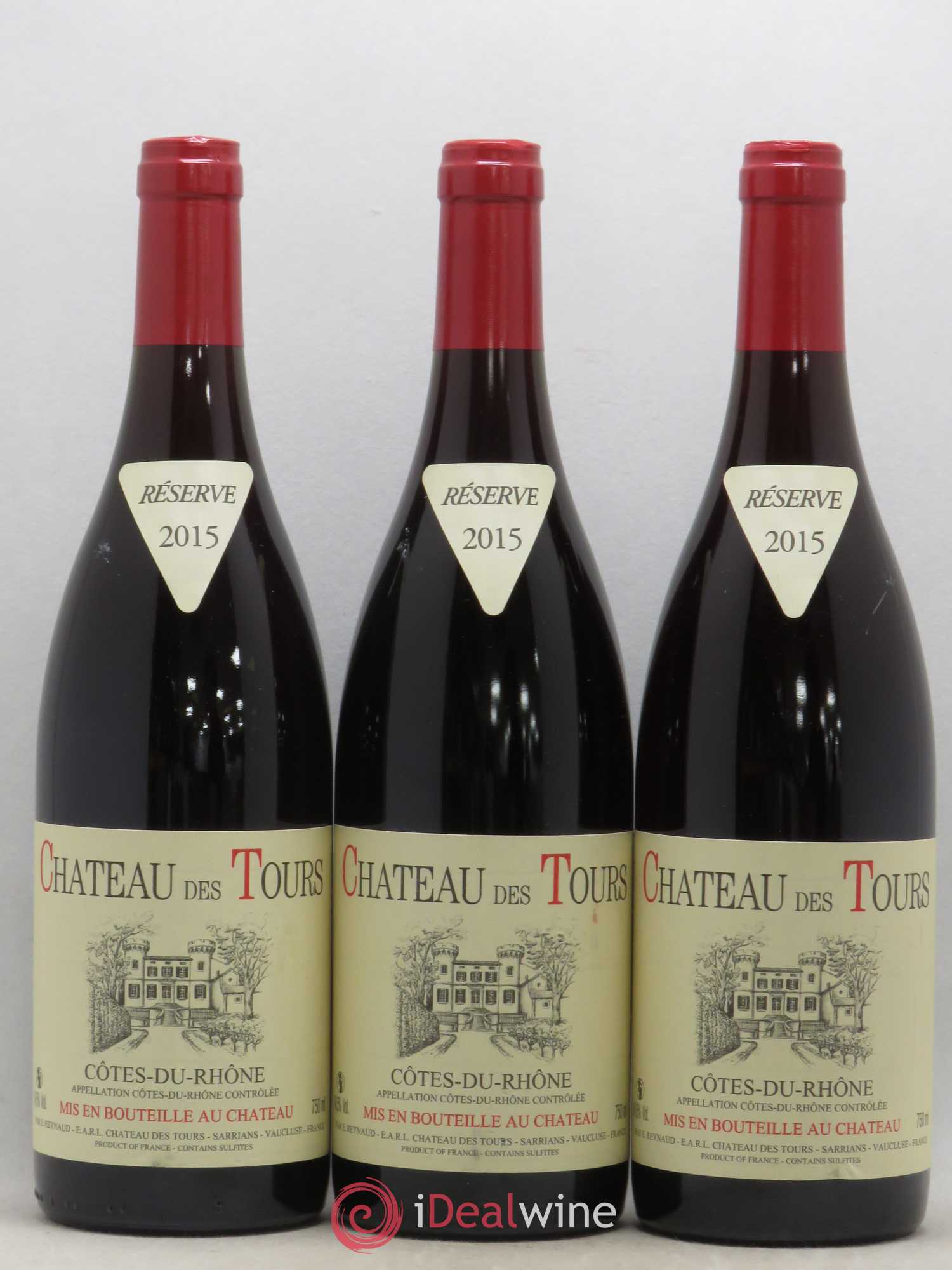 Côtes-du-Rhône Château des Tours Emmanuel Reynaud 2015 - Lot de 3 bouteilles - 0