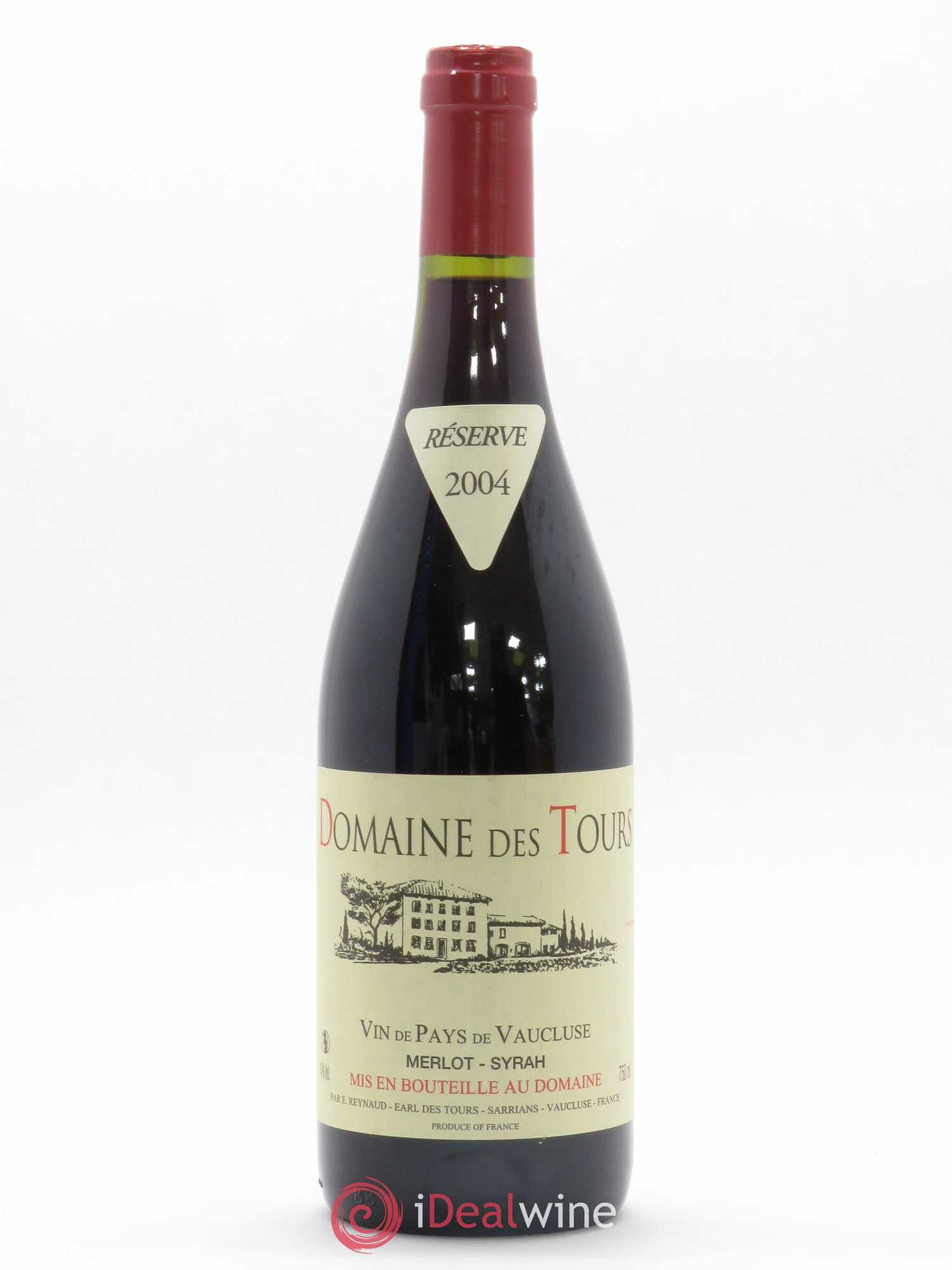 Vaucluse (Vin de Pays de Vaucluse) Domaine des Tours Emmanuel Reynaud Merlot Syrah 2004 - Lot de 1 bouteille - 0