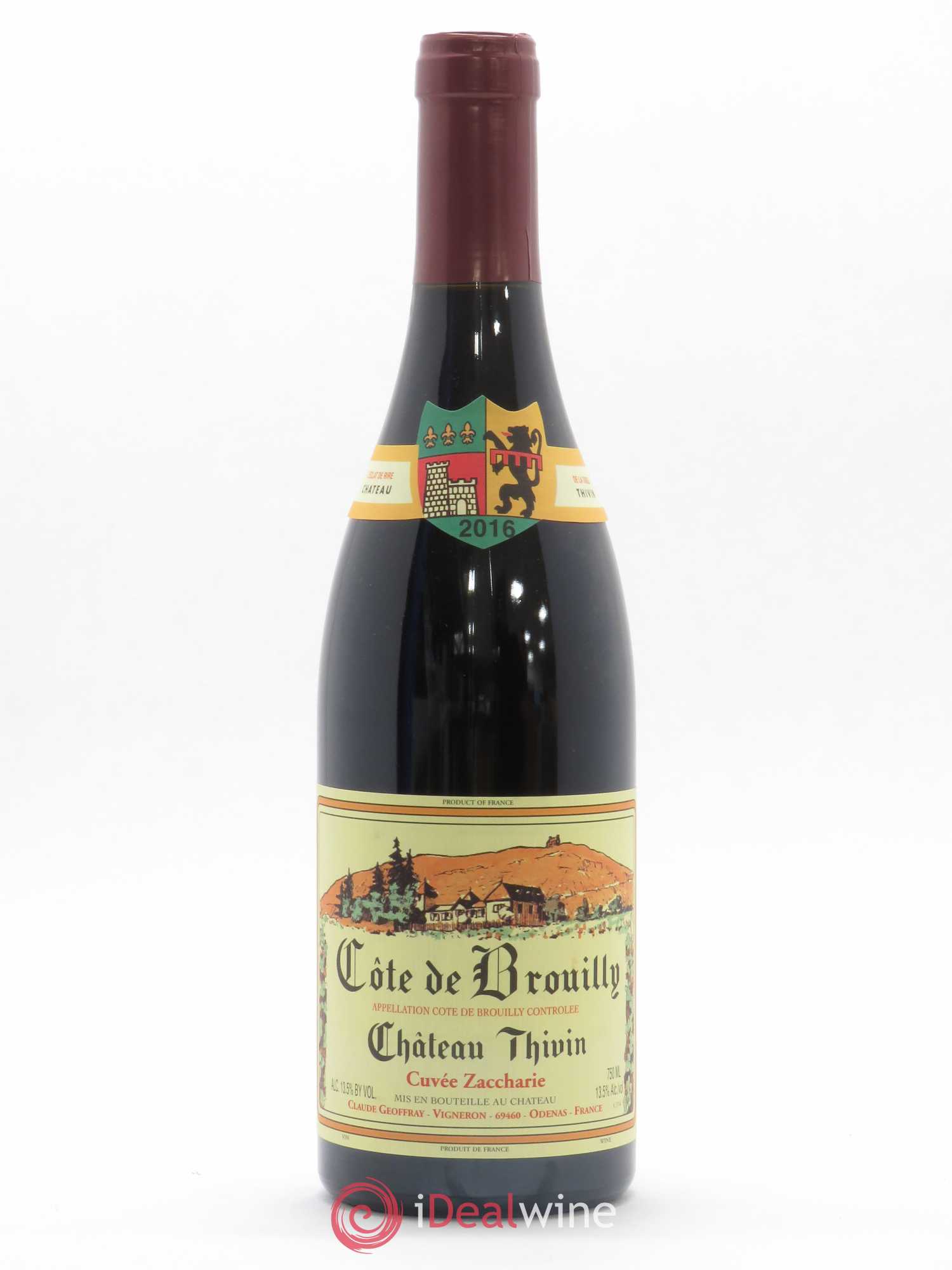 Côte de Brouilly Cuvée Zaccharie Château Thivin (sans prix de réserve) 2016 - Lot de 1 bouteille - 0