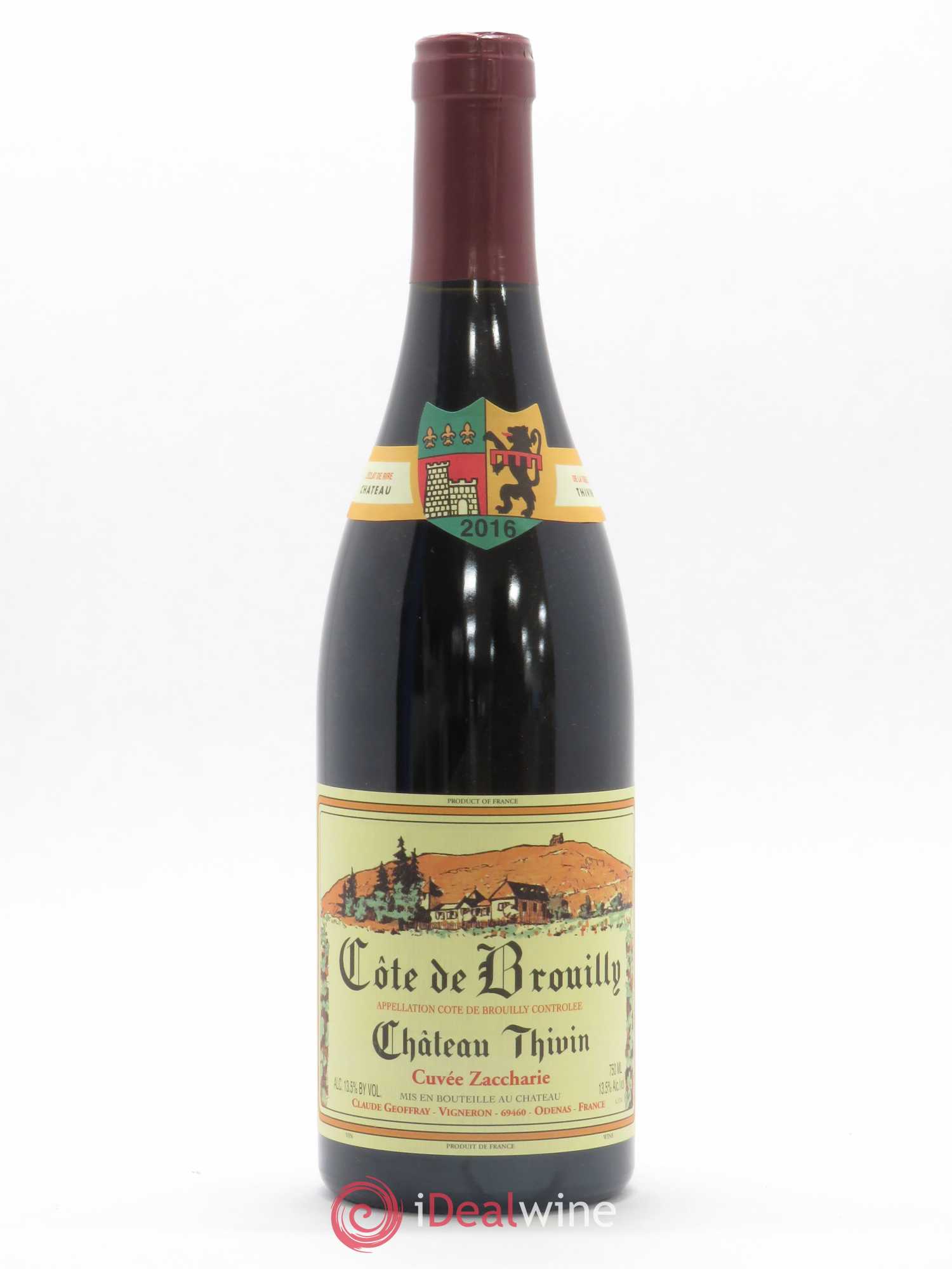 Côte de Brouilly Cuvée Zaccharie Château Thivin (sans prix de réserve) 2016 - Lot de 1 bouteille - 0