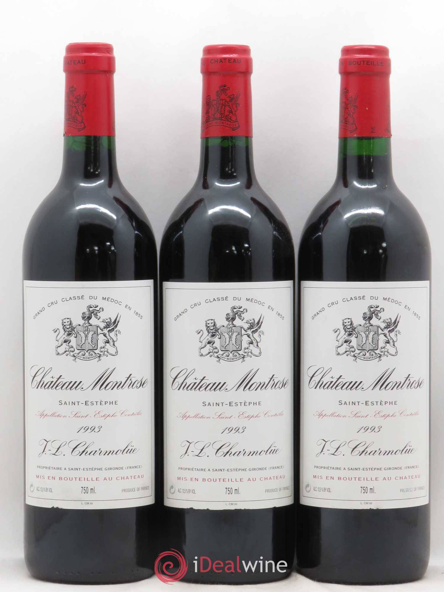 Château Montrose 2ème Grand Cru Classé 1993 - Lot de 3 bouteilles - 0