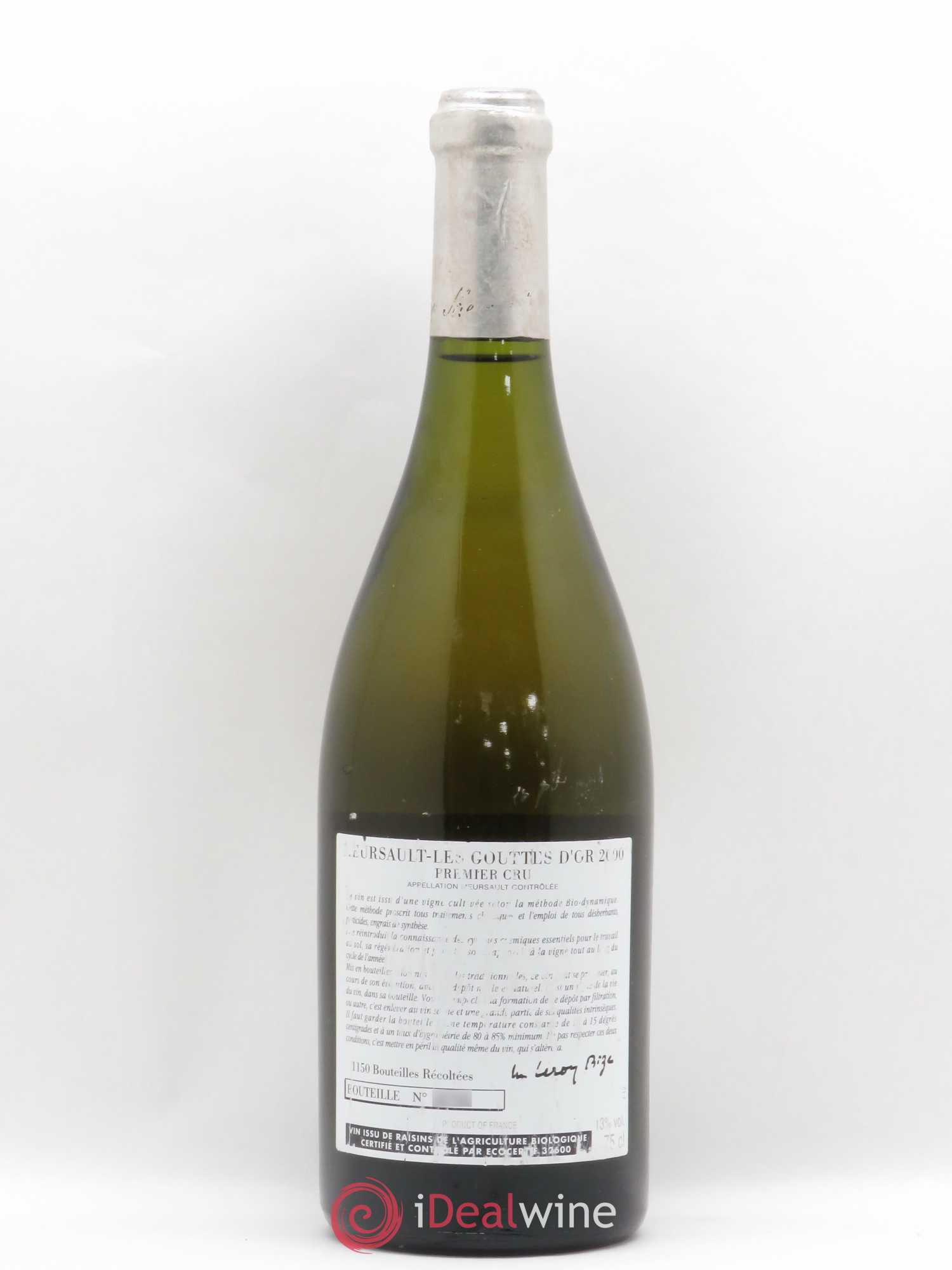 Meursault 1er Cru Les Gouttes d'Or d'Auvenay (Domaine) 2000 - Lot de 1 bouteille - 1