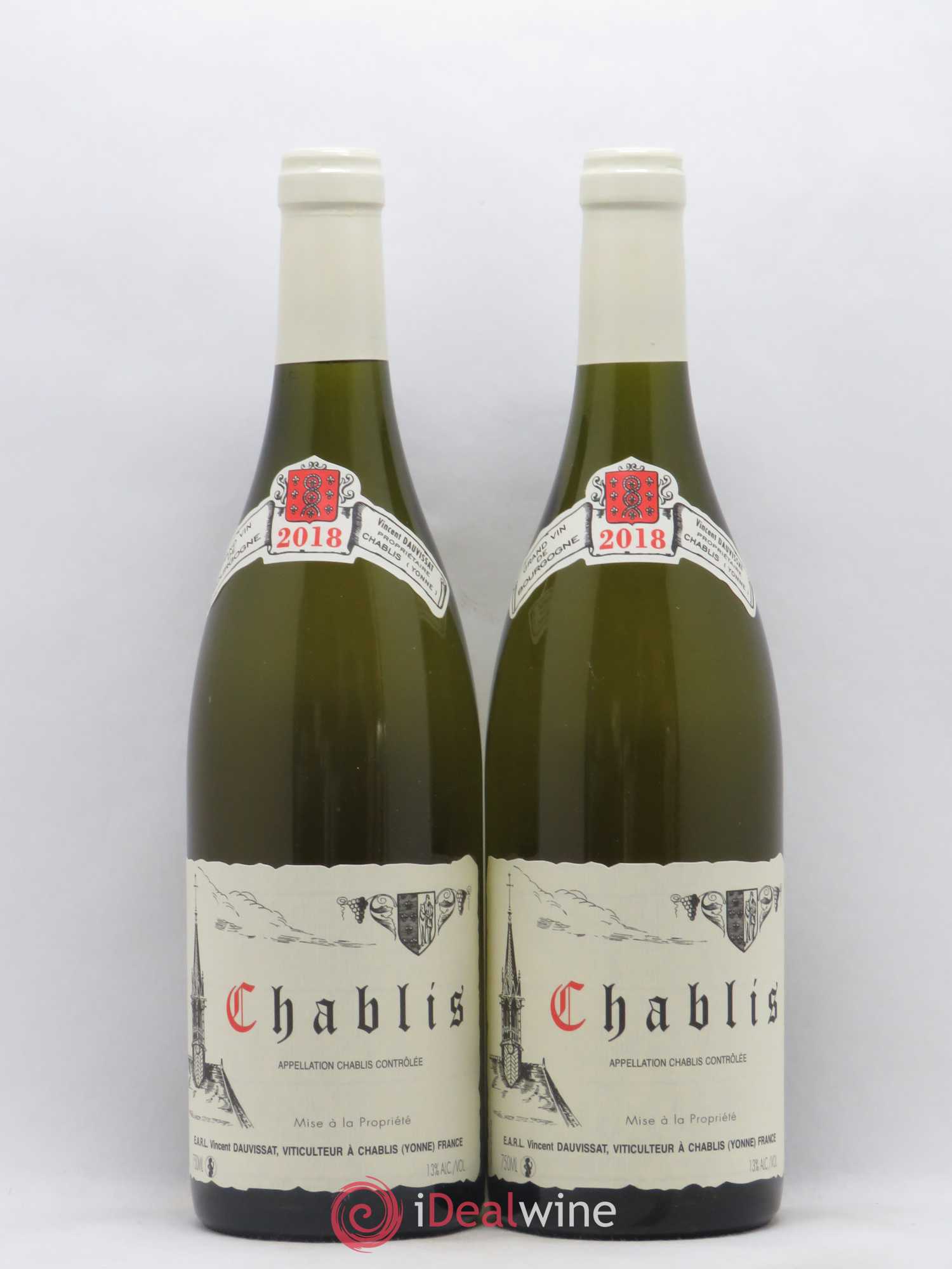 Chablis Vincent Dauvissat (Domaine) (sans prix de réserve) 2018 - Lot de 2 bouteilles - 0