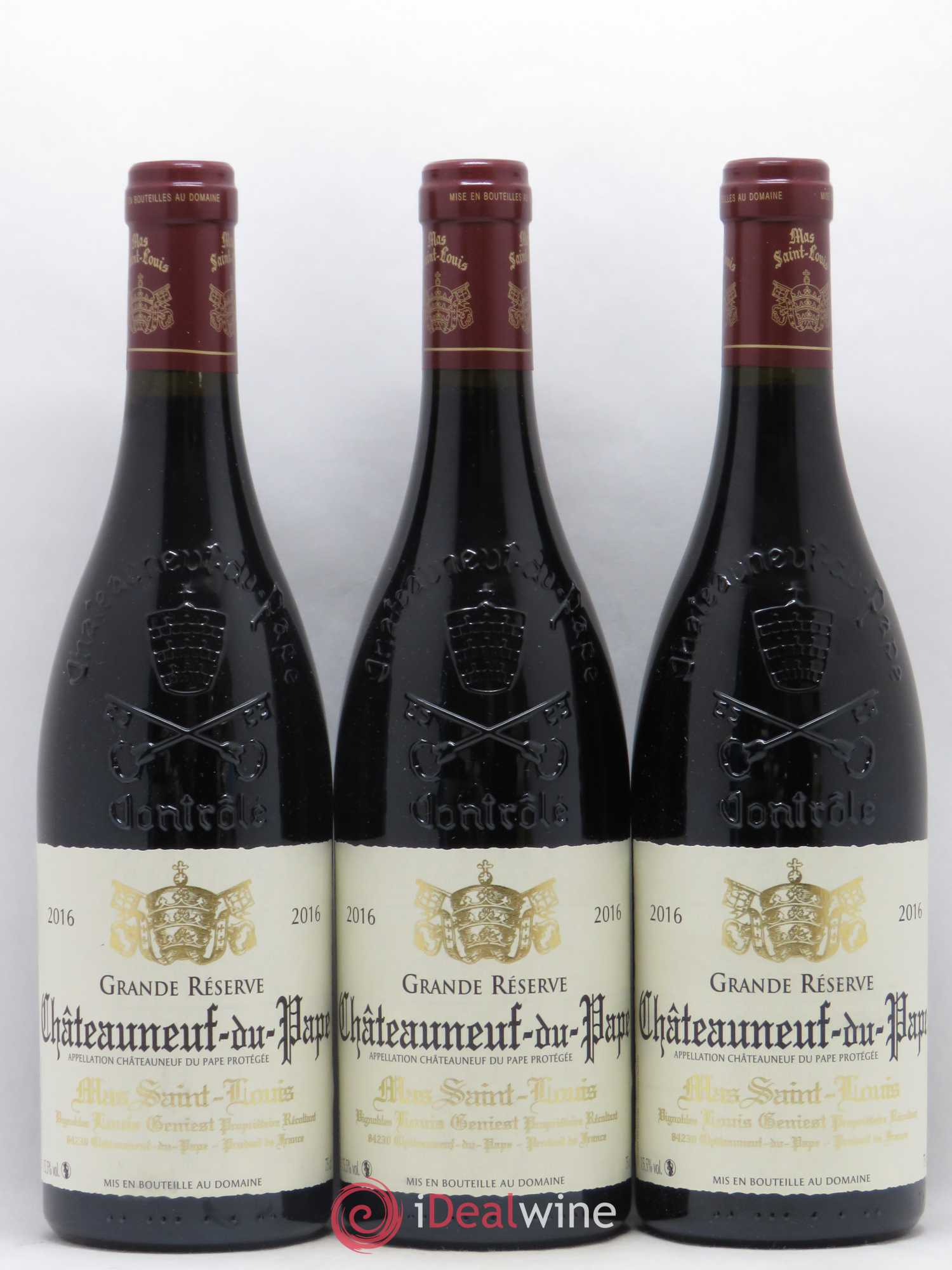 Châteauneuf-du-Pape Grande Réserve Mas Saint-Louis 2016 - Lot de 3 bouteilles - 0