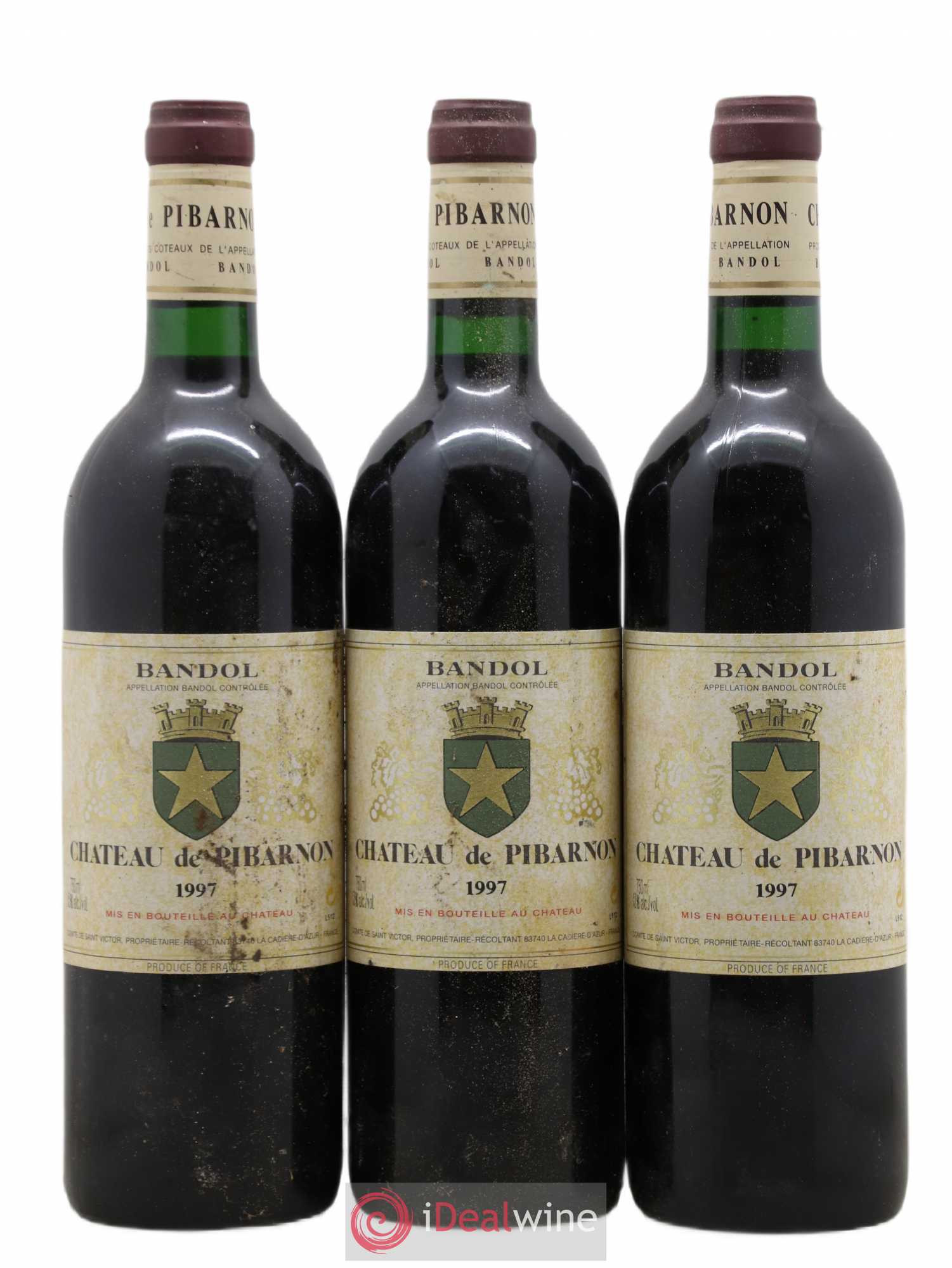 Bandol Château de Pibarnon Comte de Saint-Victor 1997 - Lot de 3 bouteilles - 0