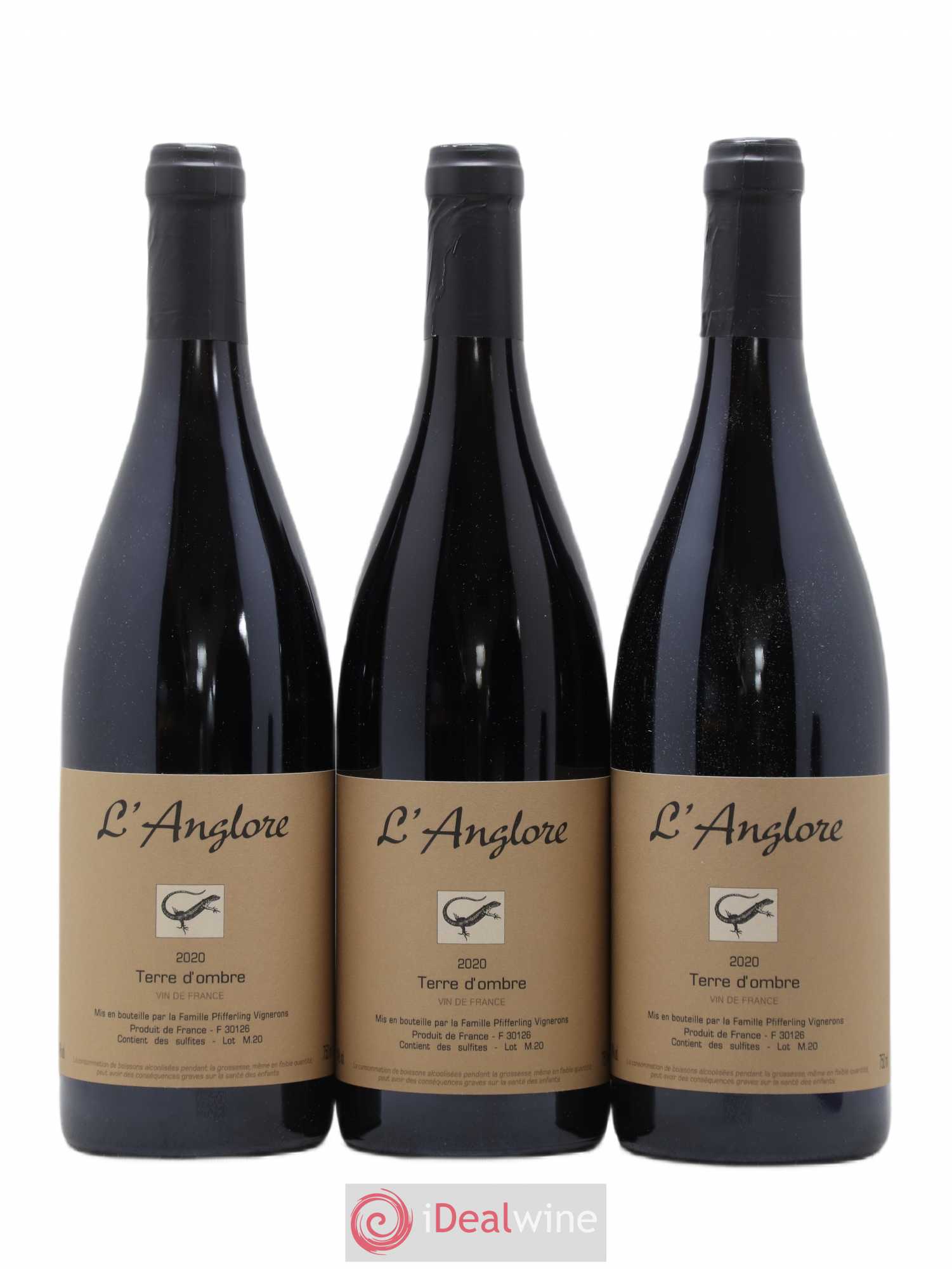 Vin de France Terre d'Ombre L'Anglore (sans prix de réserve) 2020 - Lot de 3 bouteilles - 0