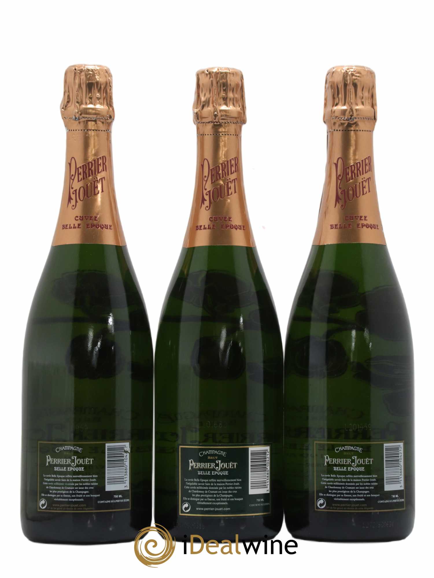 Cuvée Belle Epoque Brut Perrier-Jouët  (sans prix de réserve) 1998 - Lot de 3 bouteilles - 2