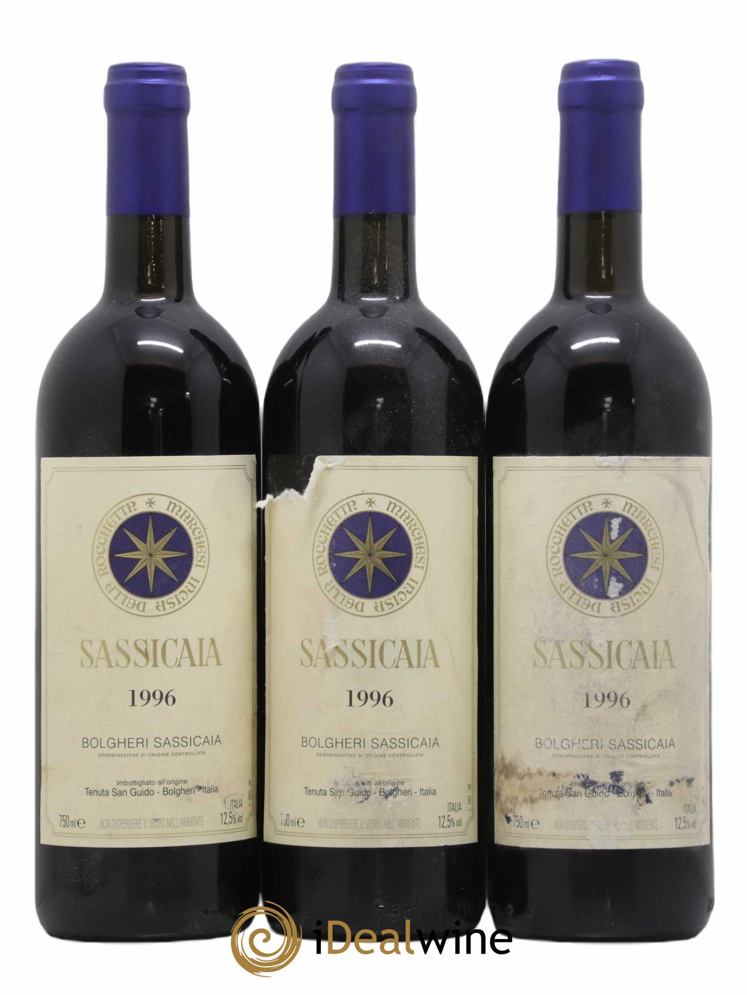 Bolgheri DOC Sassicaia Tenuta San Guido 1996 - Lot de 3 bouteilles - 0