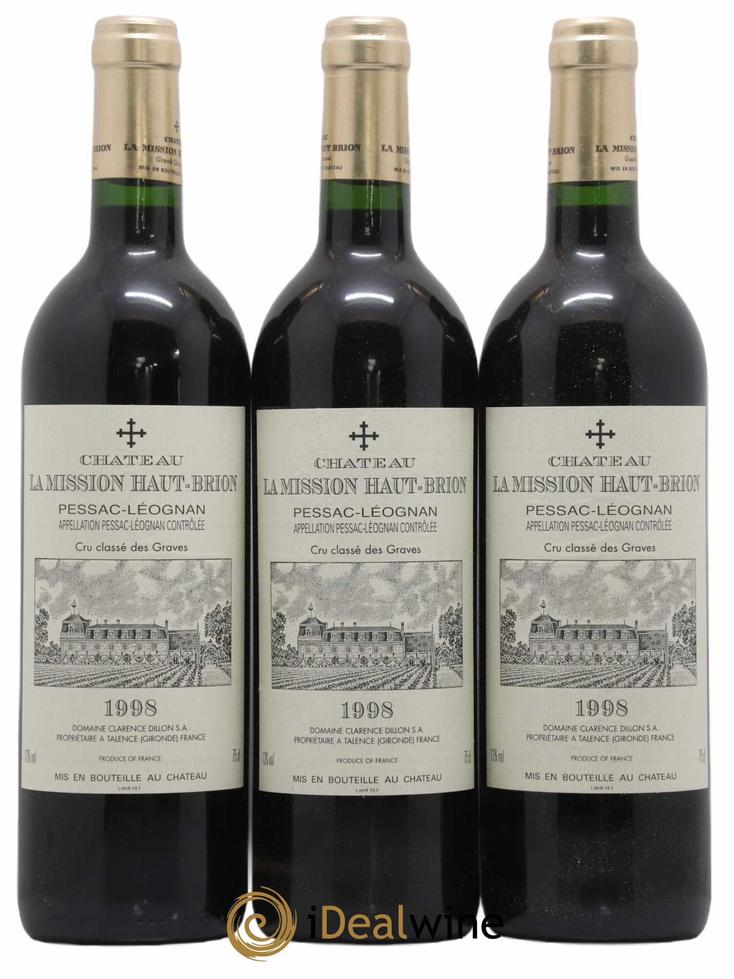 Château la Mission Haut-Brion Cru Classé de Graves 1998 - Lot de 12 bouteilles - 1