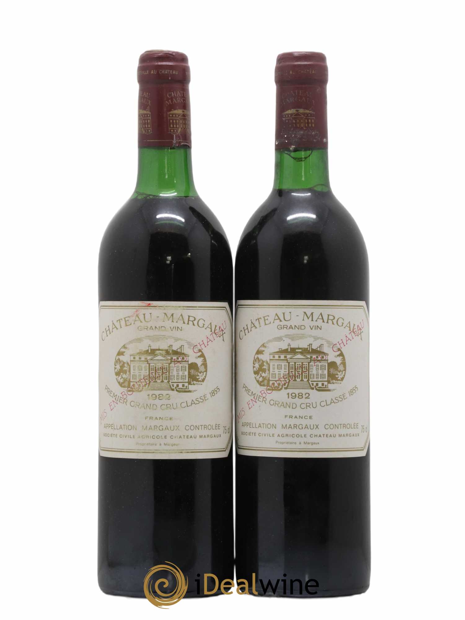 Château Margaux 1er Grand Cru Classé (sans prix de réserve) 1982 - Lot de 2 bouteilles - 0