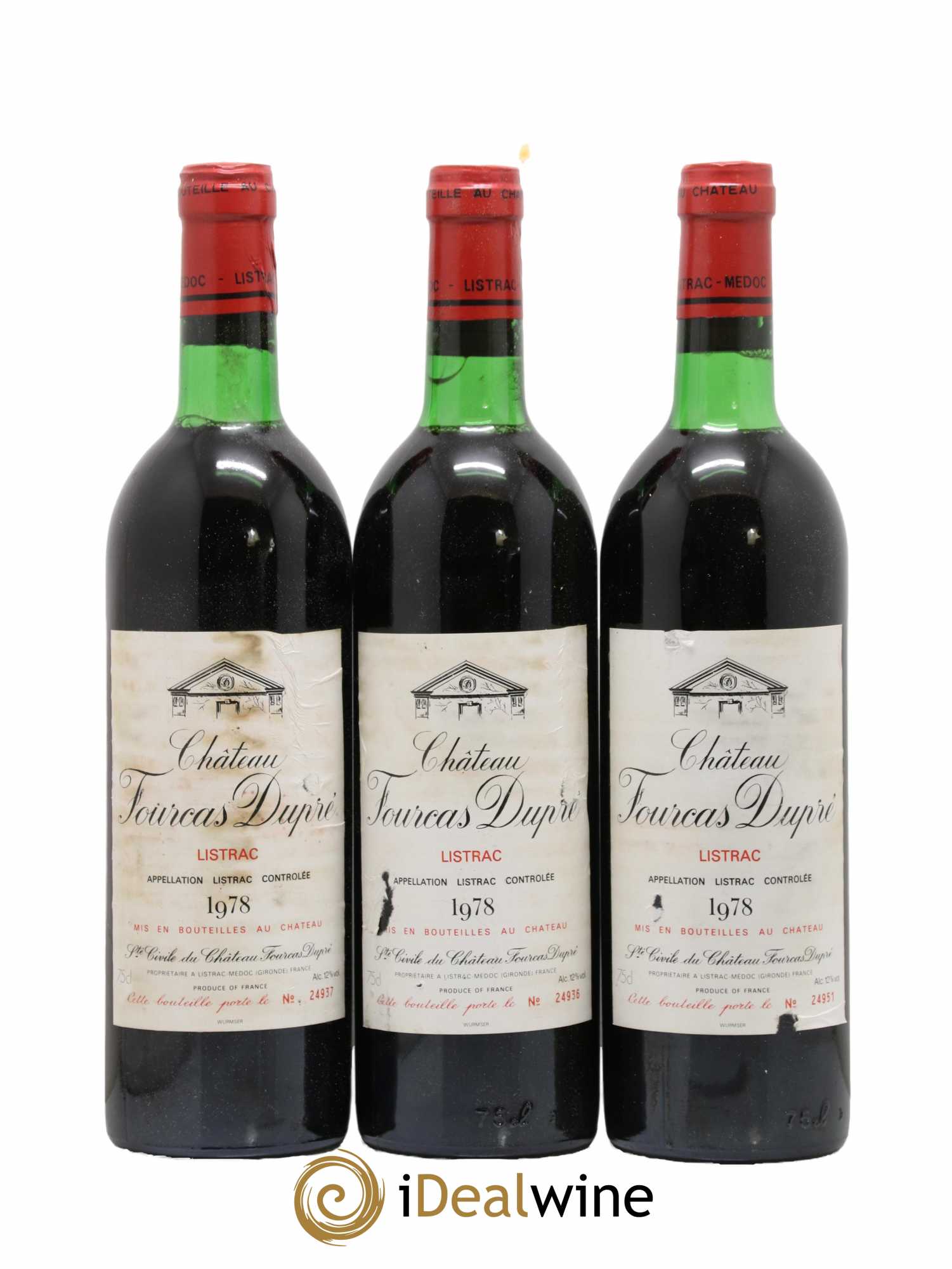 Château Fourcas Dupré 1978 - Lot de 3 bouteilles - 0
