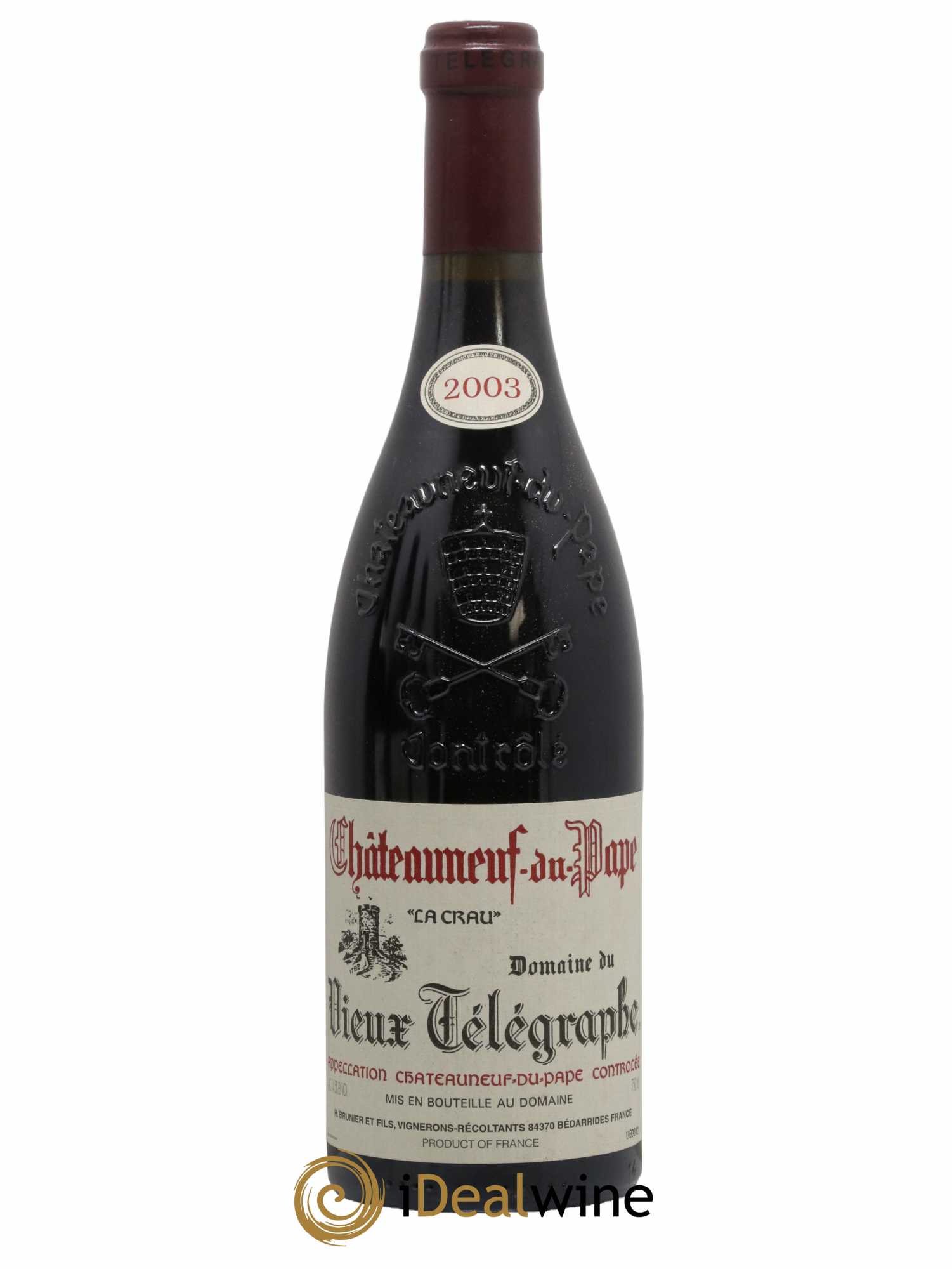Châteauneuf-du-Pape Vieux Télégraphe (Domaine du) Vignobles Brunier 2003 - Lot de 1 bouteille - 0