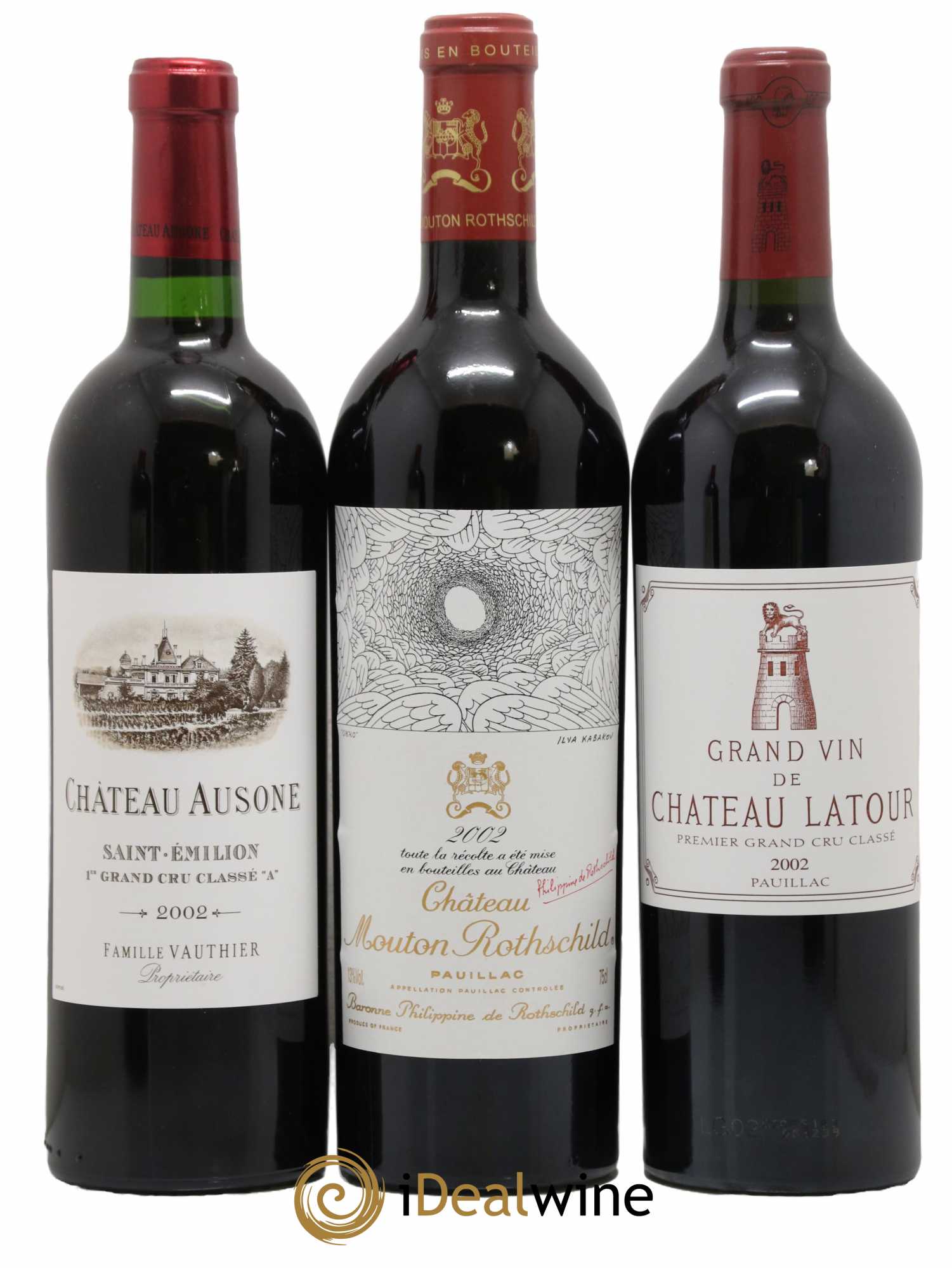 Caisse Collection Duclot 2002 Petrus - Lafitte - Margaux - Mouton Rothschild - Latour - Haut Brion - Mission Haut Brion - Cheval Blanc - Ausone 2002 - Lot de 9 bouteilles - 4