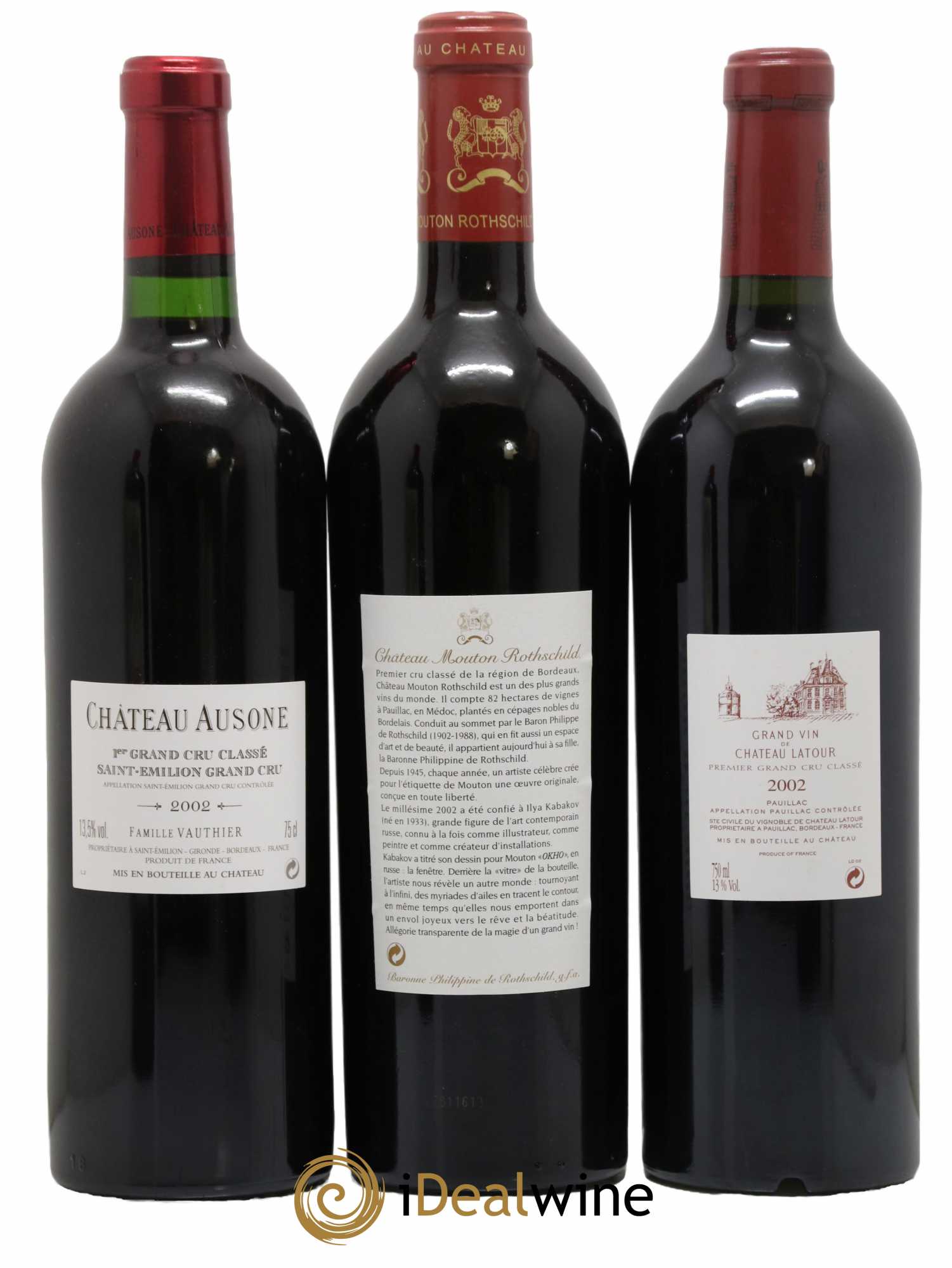 Caisse Collection Duclot 2002 Petrus - Lafitte - Margaux - Mouton Rothschild - Latour - Haut Brion - Mission Haut Brion - Cheval Blanc - Ausone 2002 - Lot de 9 bouteilles - 5