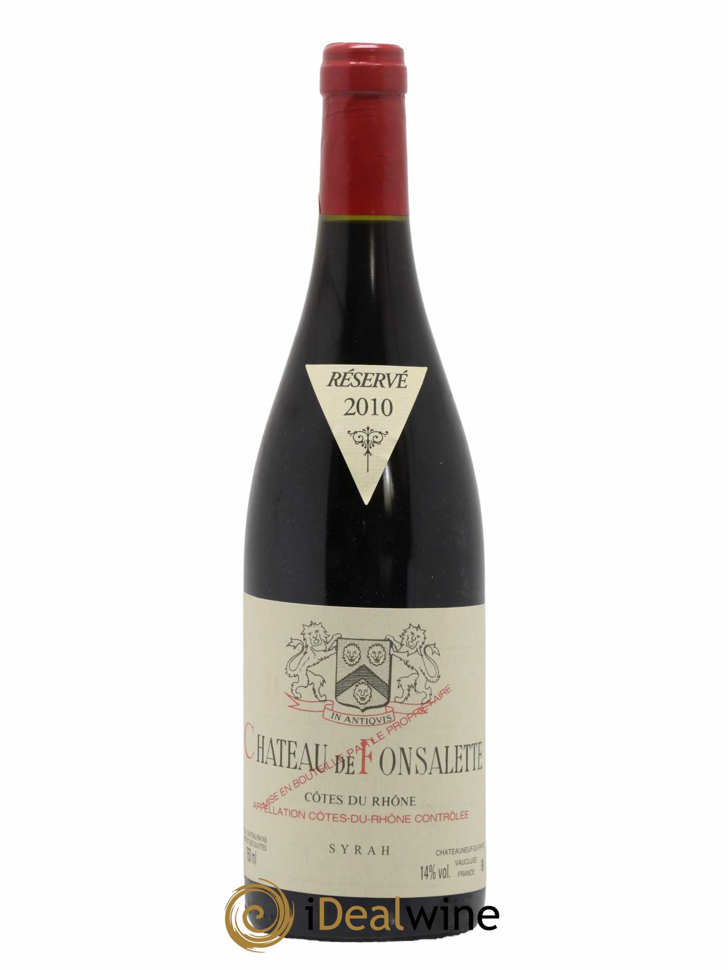 Côtes-du-Rhône Cuvée Syrah Château de Fonsalette 2010 - Lot de 1 bouteille - 0