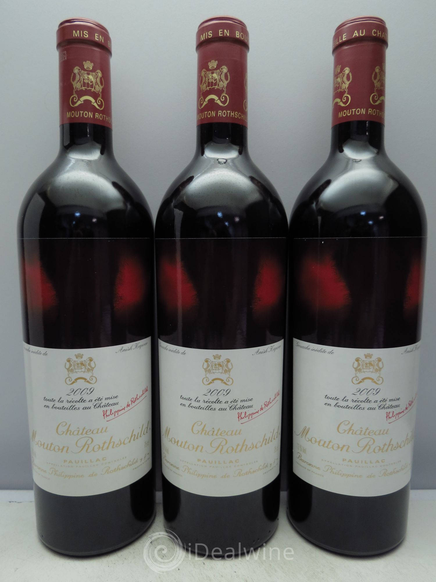 Château Mouton Rothschild 1er Grand Cru Classé 2009 - Lot de 3 bouteilles - 0
