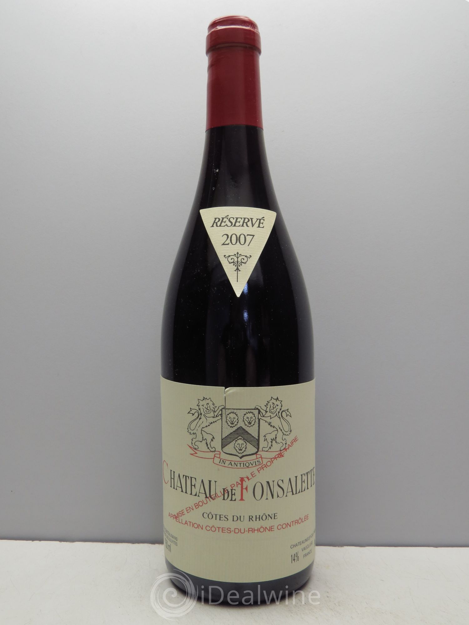 Côtes-du-Rhône Château de Fonsalette Emmanuel Reynaud 2007 - Lot de 1 bouteille - 0