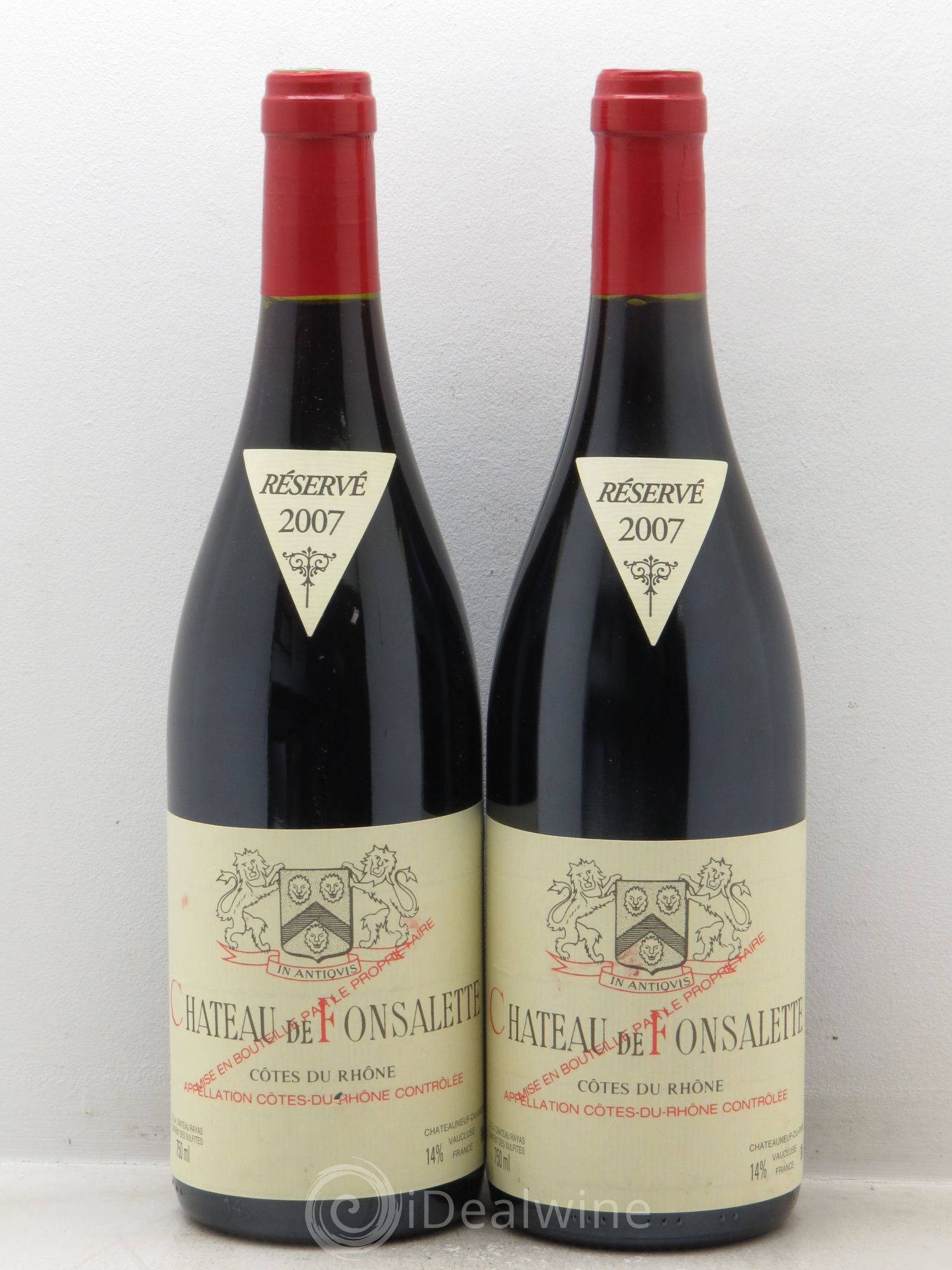 Côtes-du-Rhône Château de Fonsalette Emmanuel Reynaud 2007 - Lot de 2 bouteilles - 0