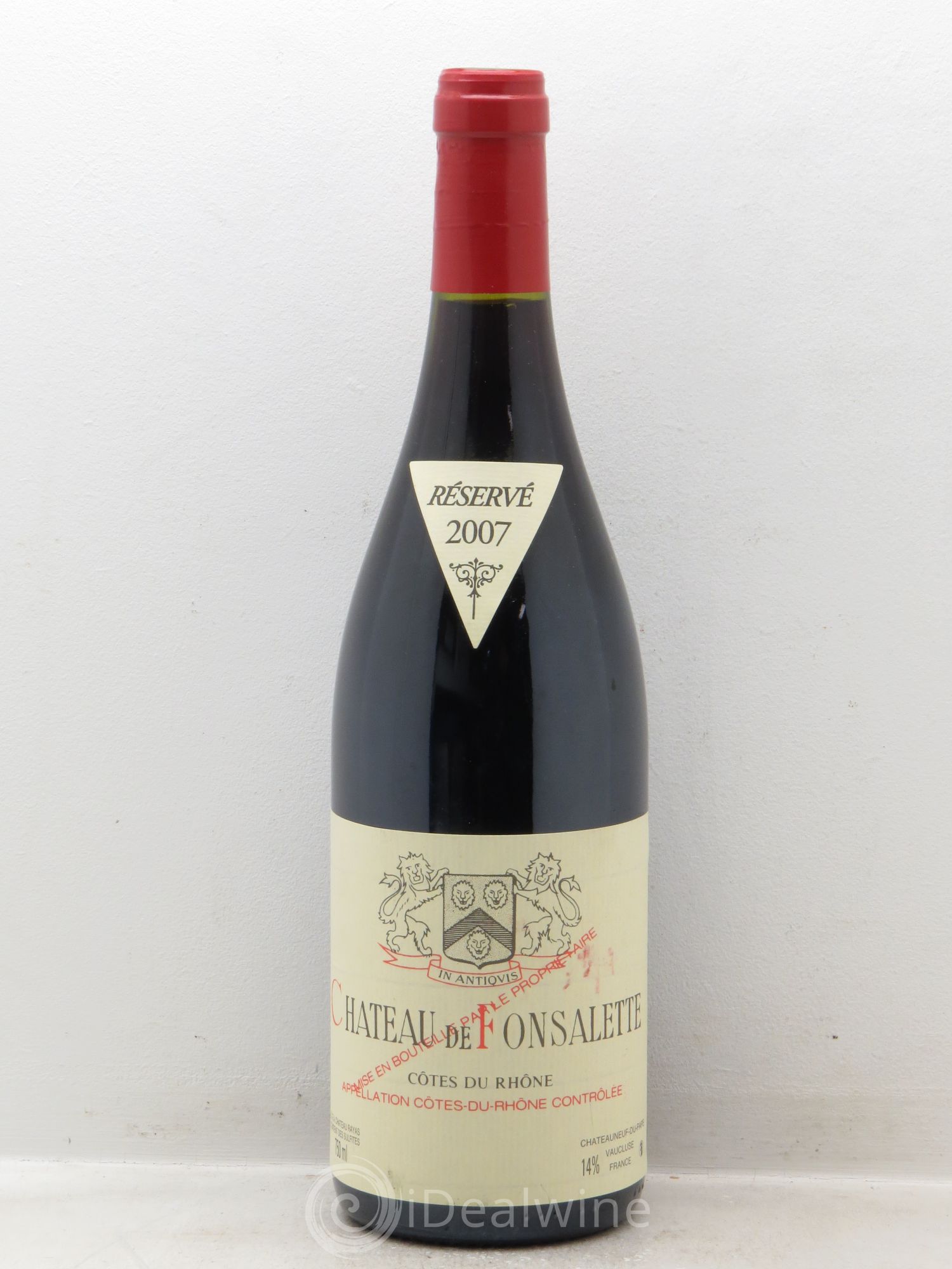 Côtes-du-Rhône Château de Fonsalette Emmanuel Reynaud 2007 - Lot de 1 bouteille - 0