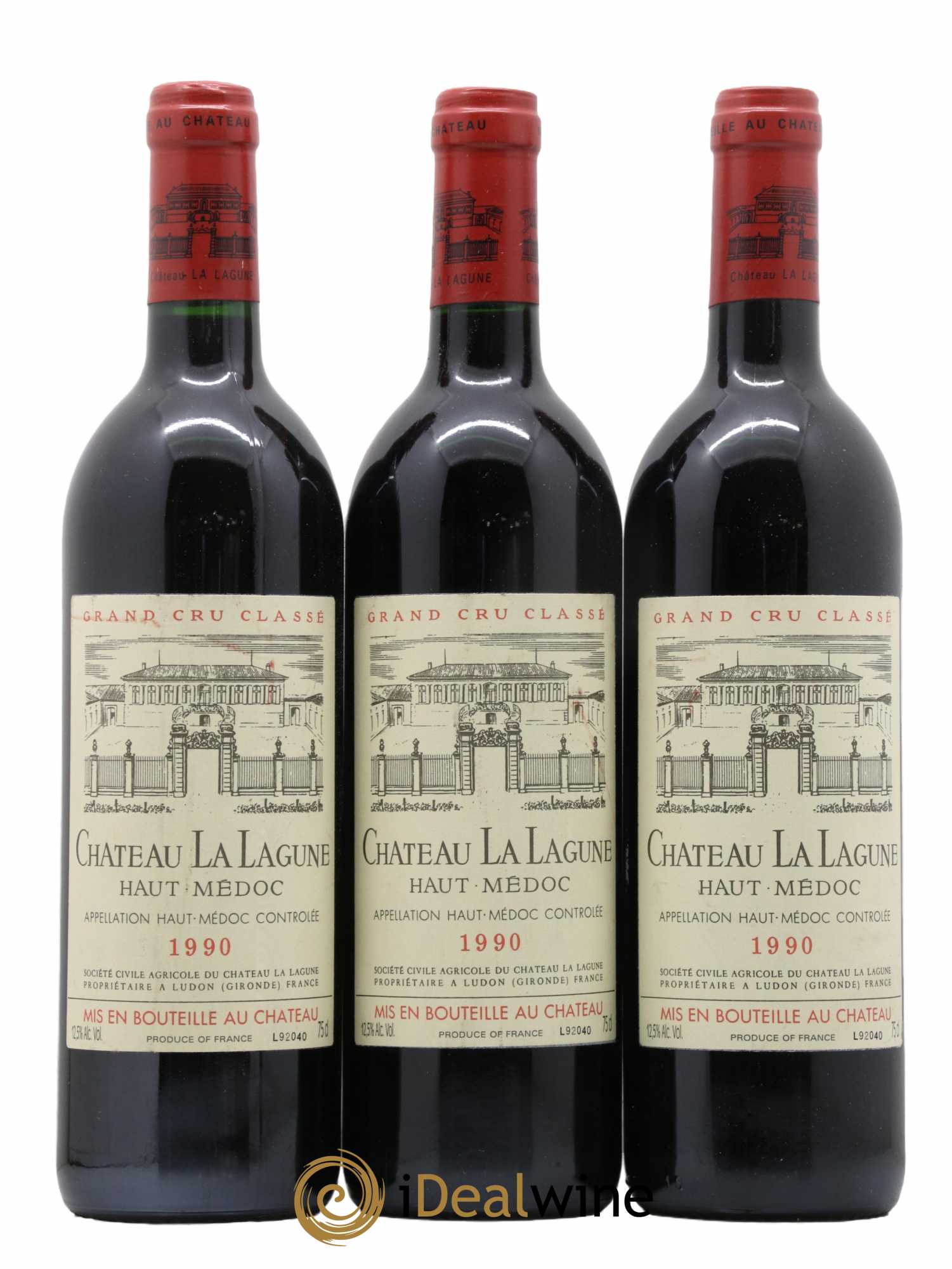 Château la Lagune 3ème Grand Cru Classé 1990 - Lot de 3 bouteilles - 0