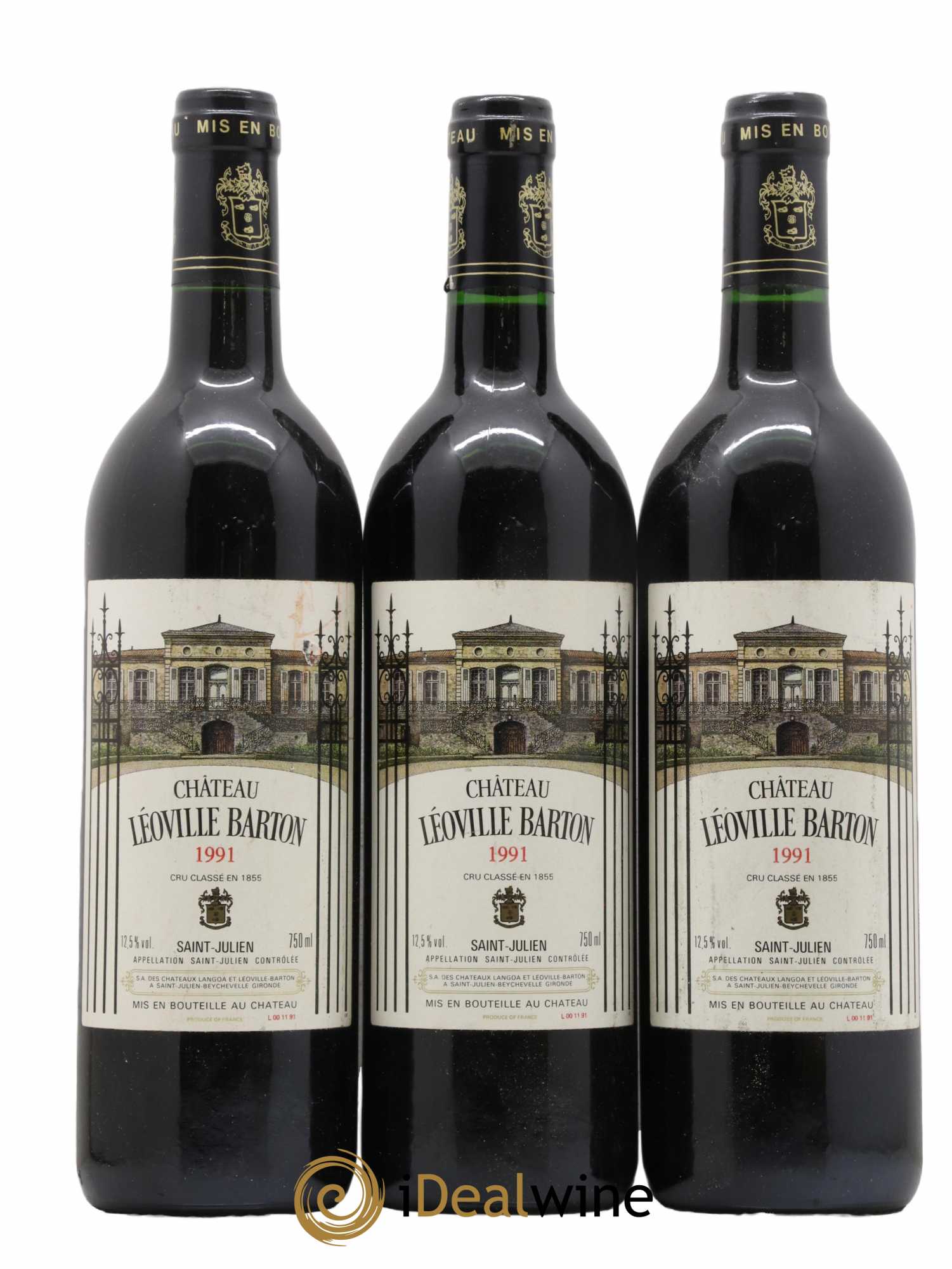 Château Léoville Barton 2ème Grand Cru Classé 1991 - Lot de 3 bouteilles - 0