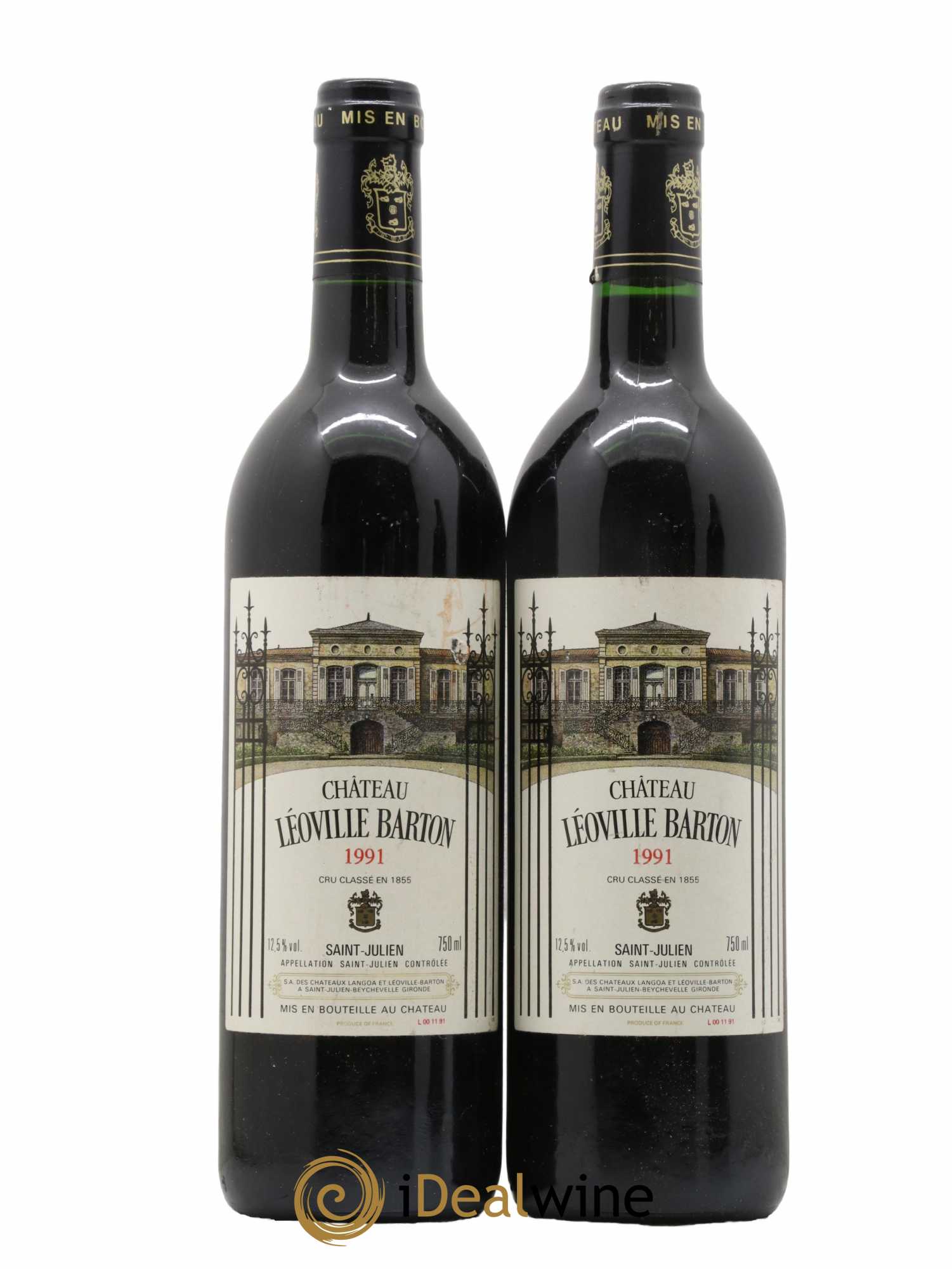 Château Léoville Barton 2ème Grand Cru Classé 1991 - Lot de 2 bouteilles - 0