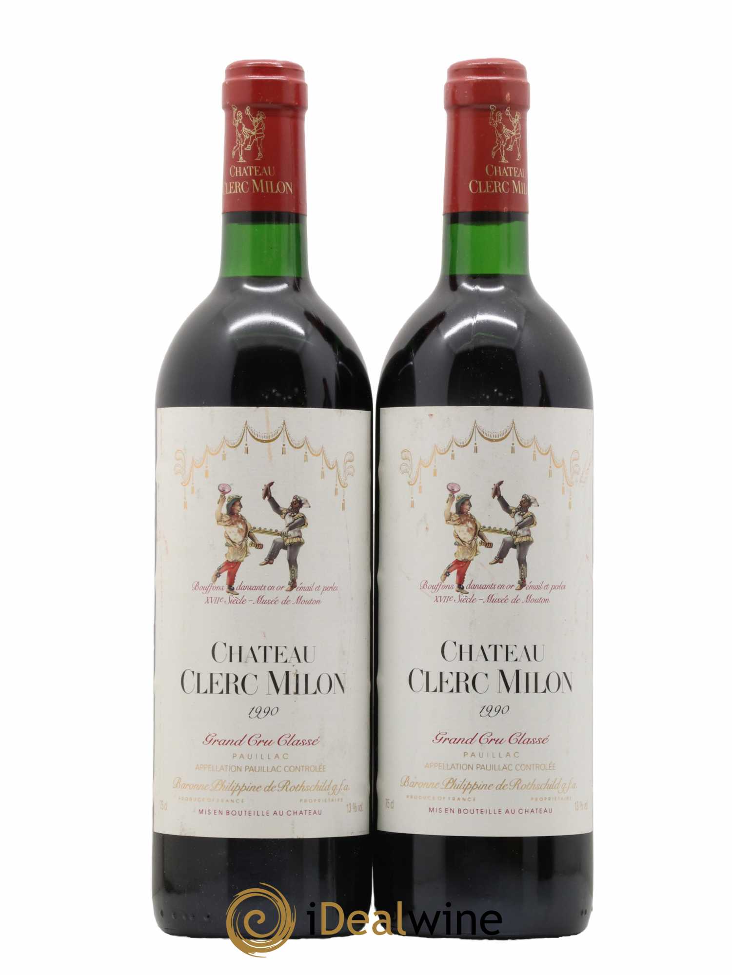 Château Clerc Milon 5ème Grand Cru Classé (sans prix de réserve) 1990 - Lot de 2 bouteilles - 0