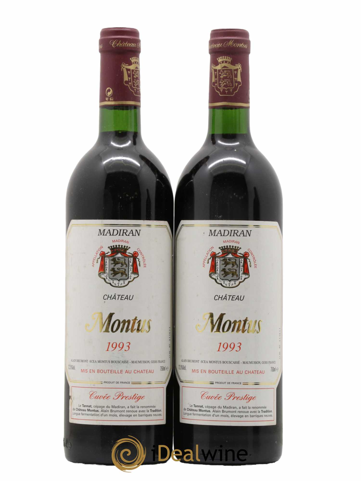 Madiran Château Montus-Prestige Alain Brumont 1993 - Lotto di 2 bottiglie - 0