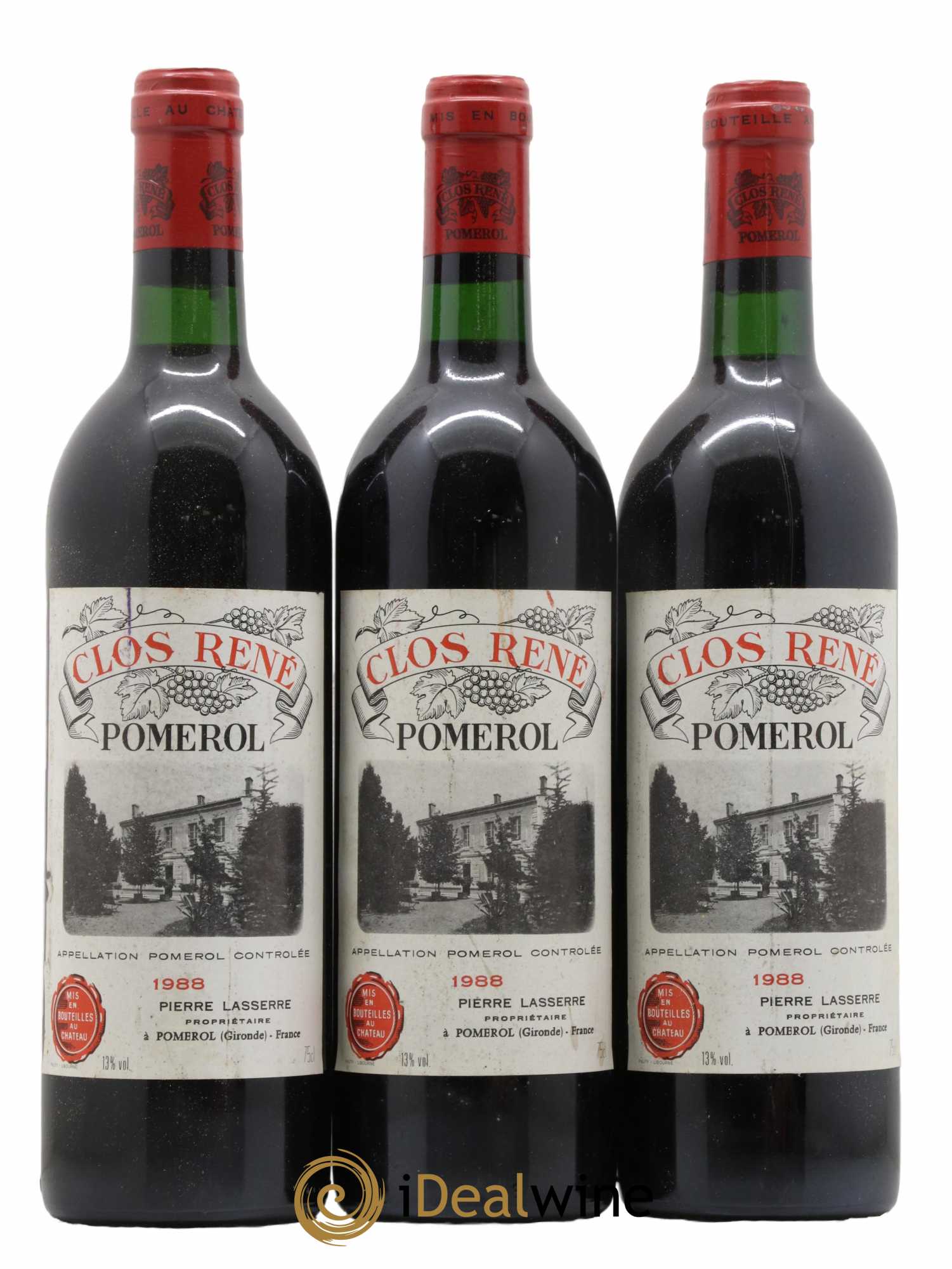 Clos René 1988 - Lot of 3 bottles - 0