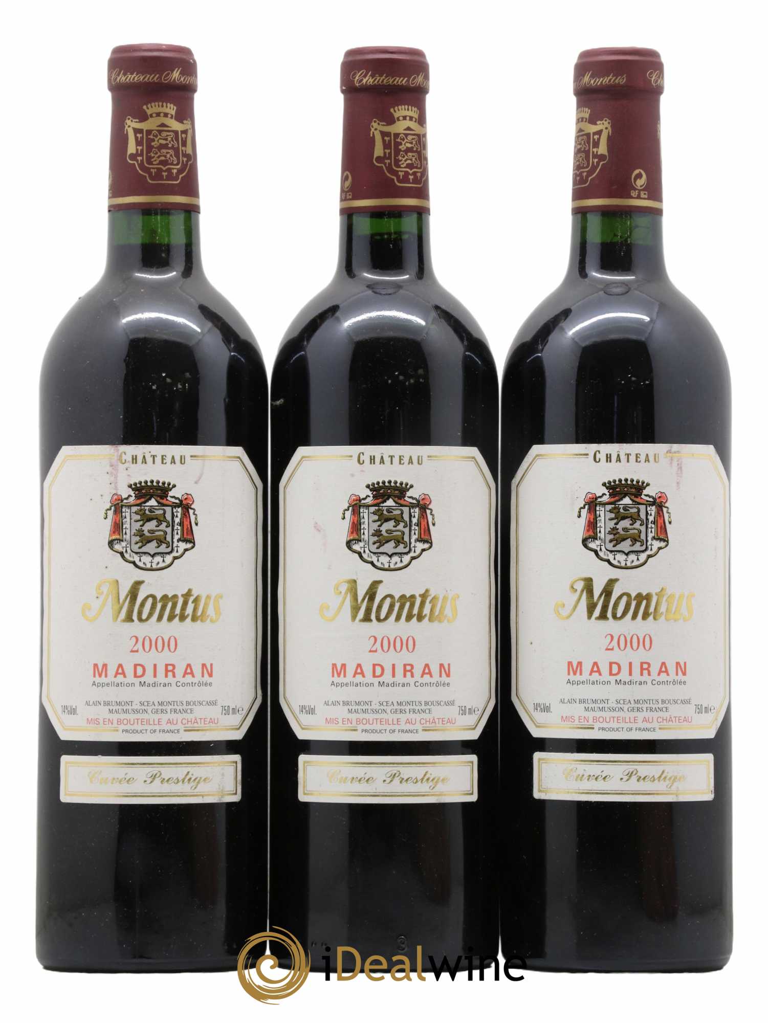 Madiran Château Montus-Prestige Alain Brumont 2000 - Lot de 3 bouteilles - 0