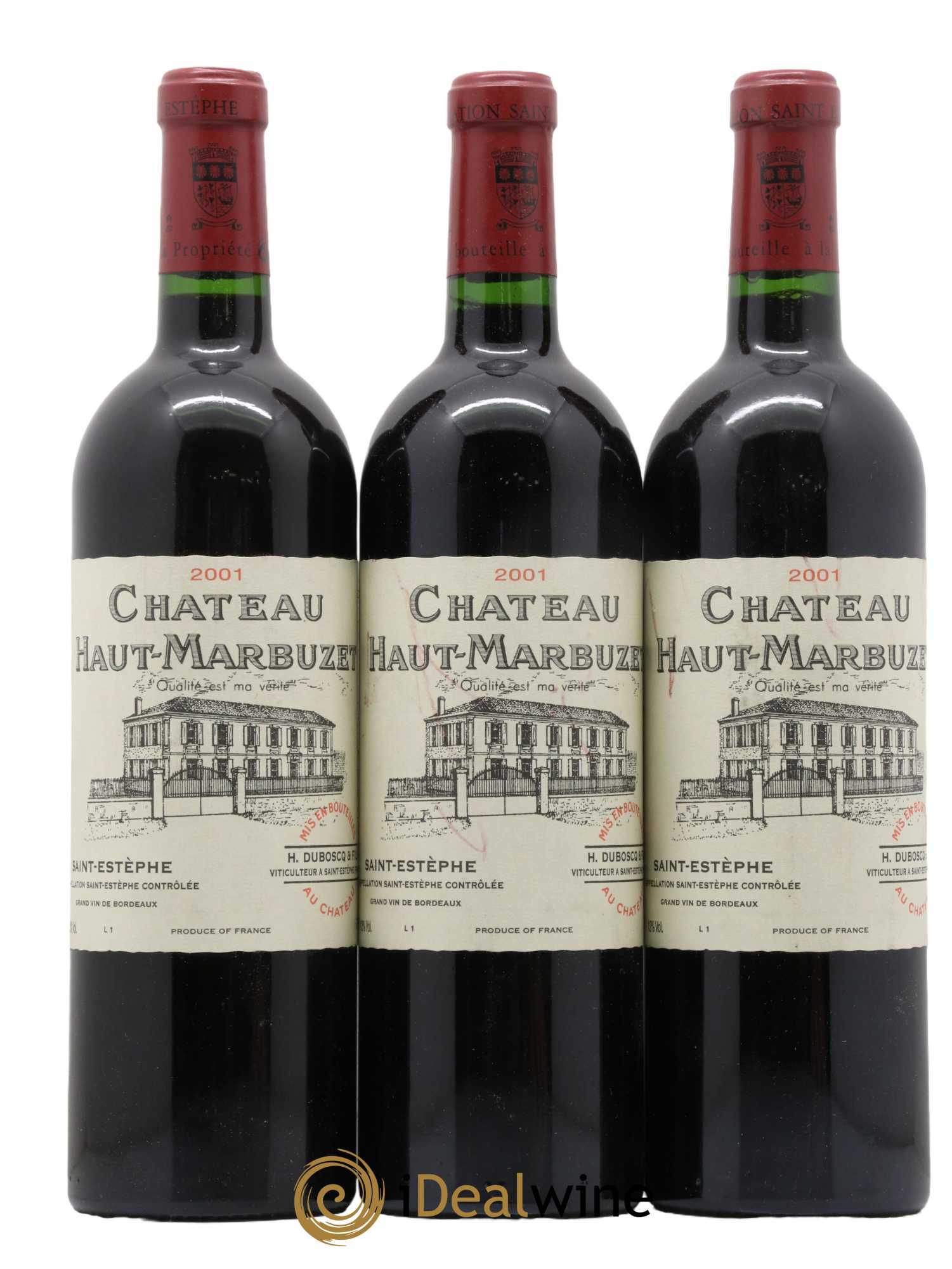 Château Haut Marbuzet 2001 - Lot de 3 bouteilles - 0
