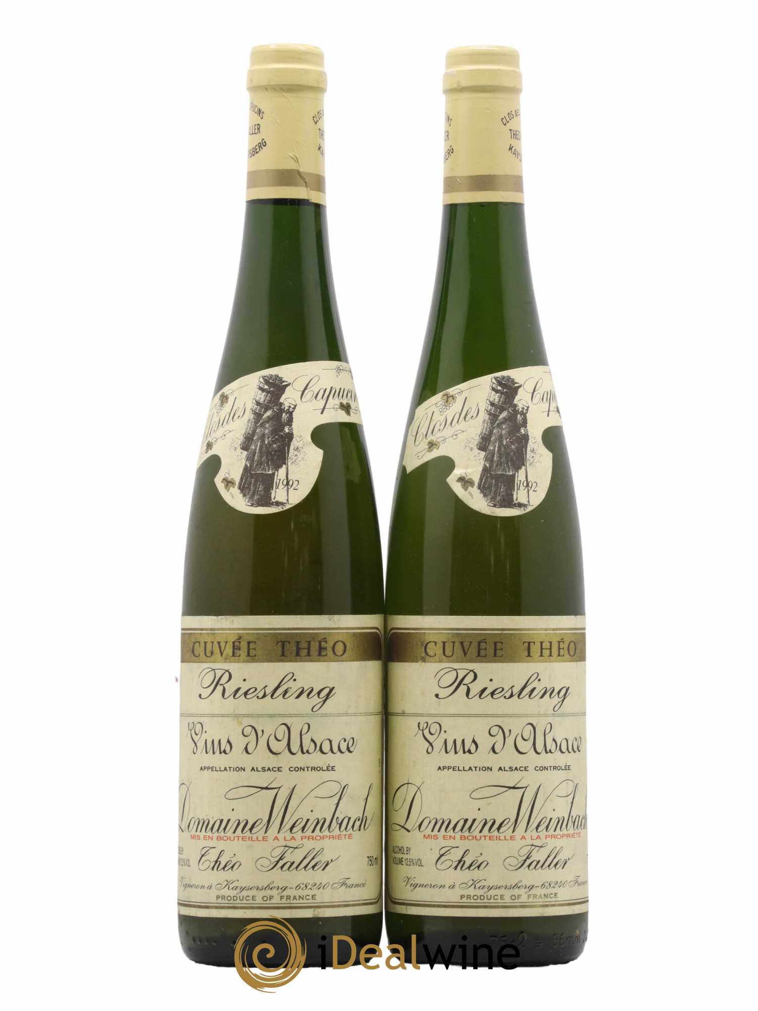 Alsace Riesling Cuvée Théo Weinbach (Domaine) 1992 - Lot de 2 bouteilles - 0