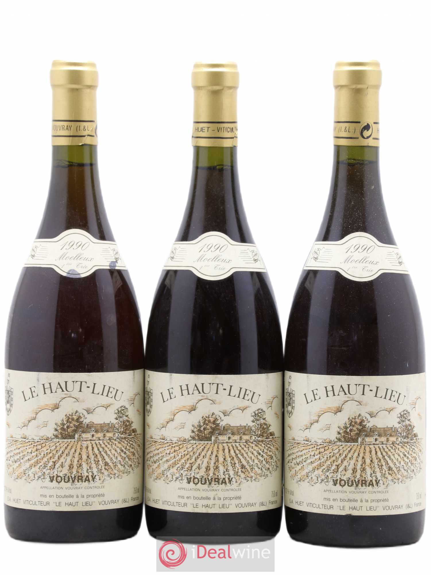 Vouvray Le Haut-Lieu Moelleux 1ère Trie Domaine Huet 1990 - Lotto di 3 bottiglie - 0