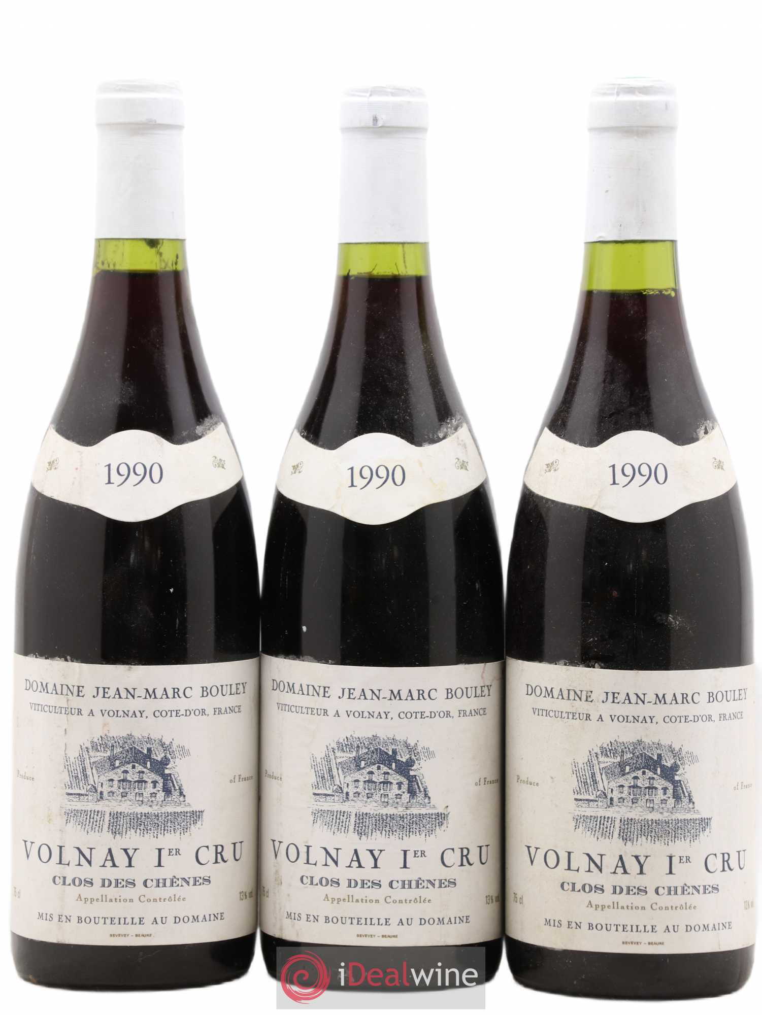 Volnay 1er Cru Clos des Chênes Bouley (Domaine) 1990 - Lot de 3 bouteilles - 0