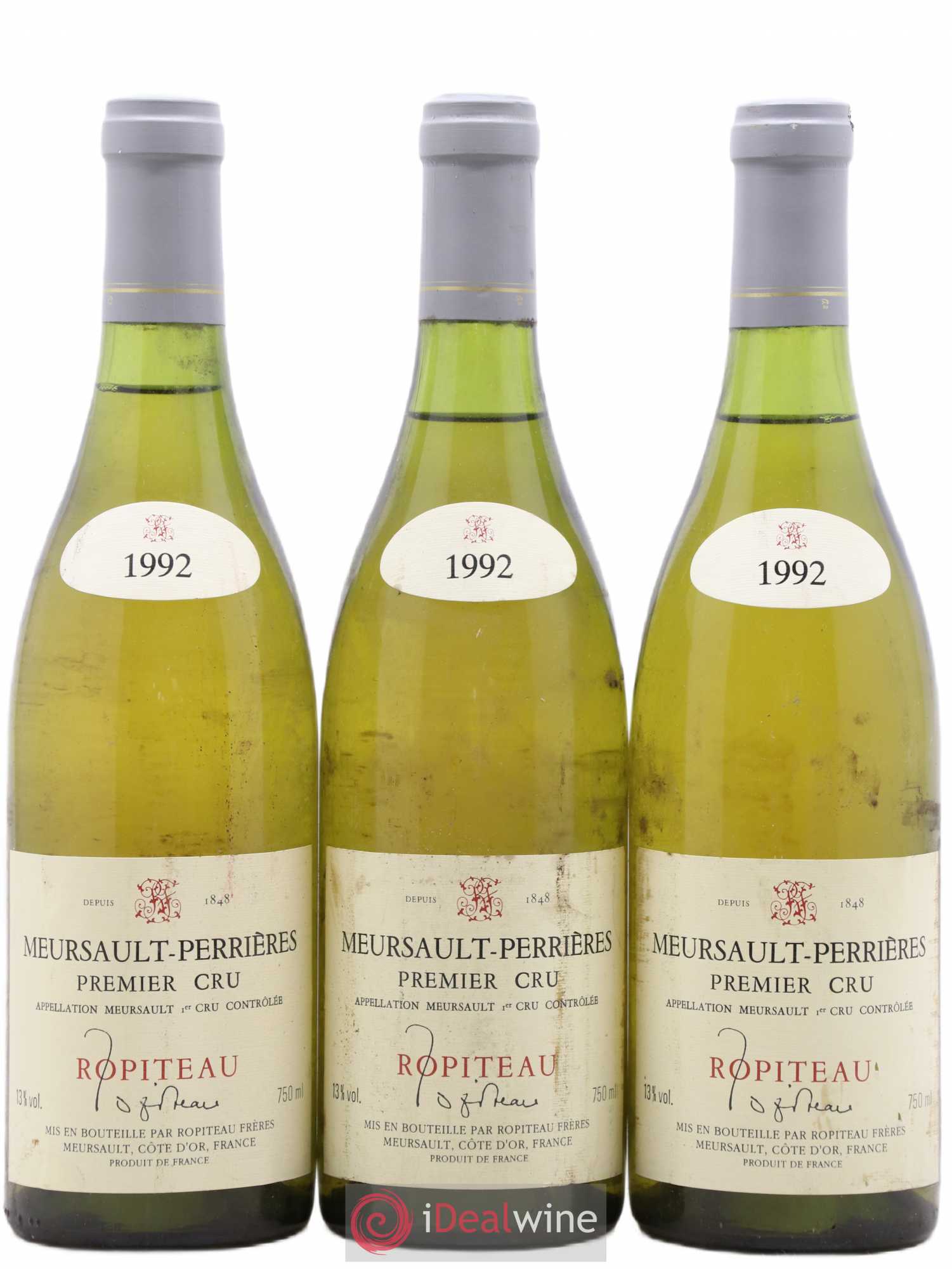 Meursault 1er Cru Perrieres Ropiteau 1992 - Lot de 3 bouteilles - 0