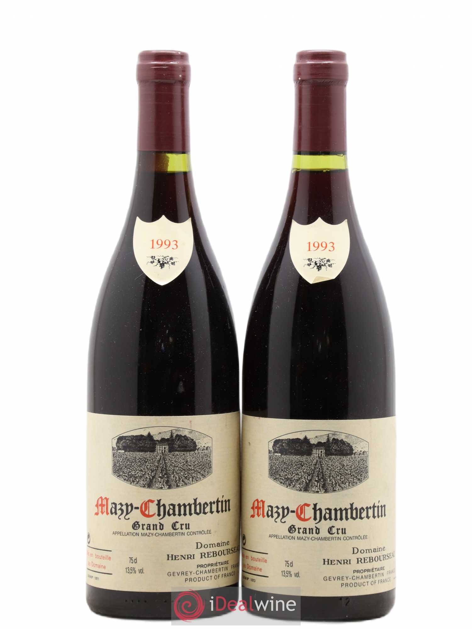 Mazis-Chambertin Grand Cru Henri Rebourseau 1993 - Lot de 2 bouteilles - 0