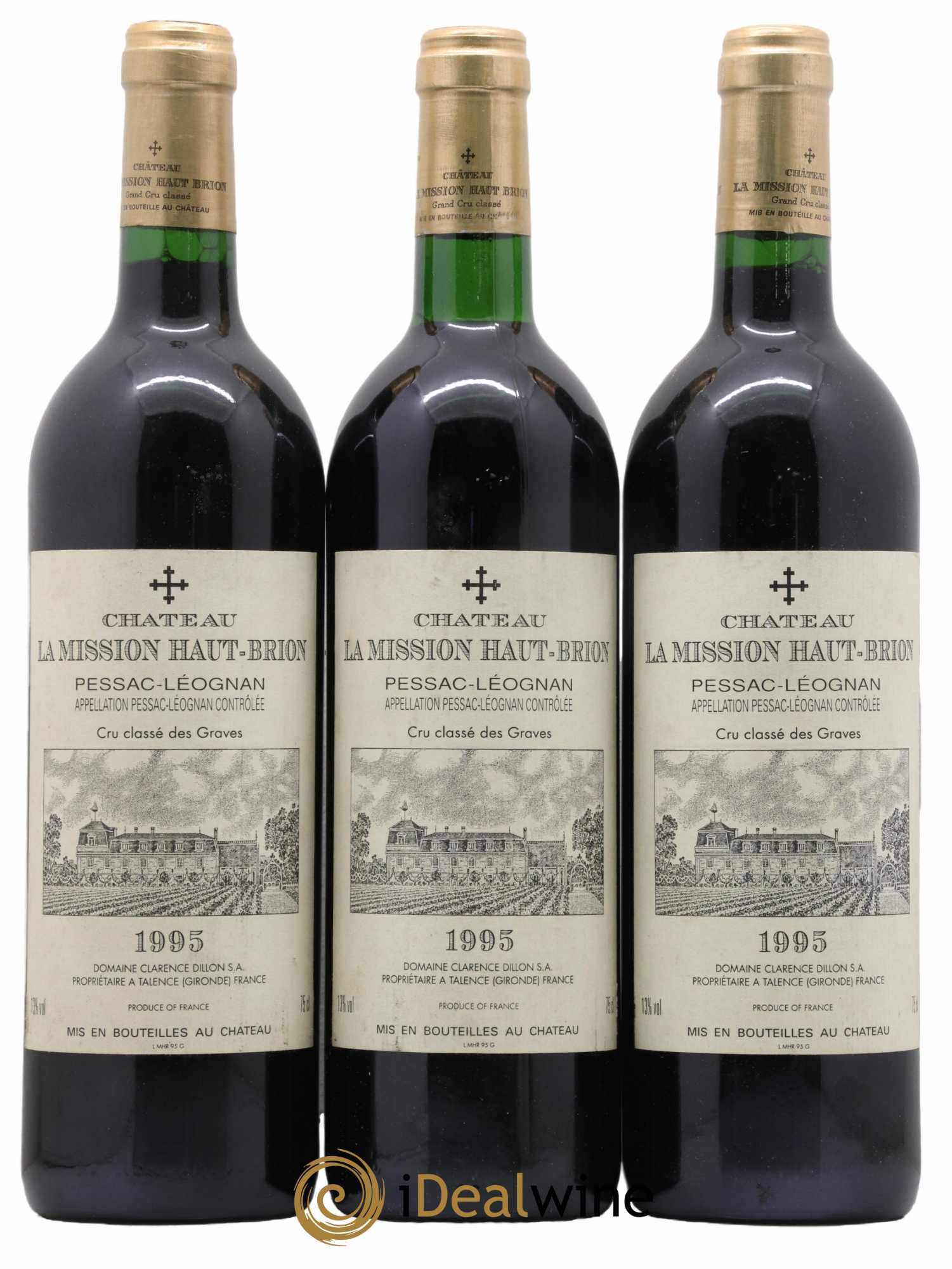 Château la Mission Haut-Brion Cru Classé de Graves 1995 - Lot de 3 bouteilles - 0